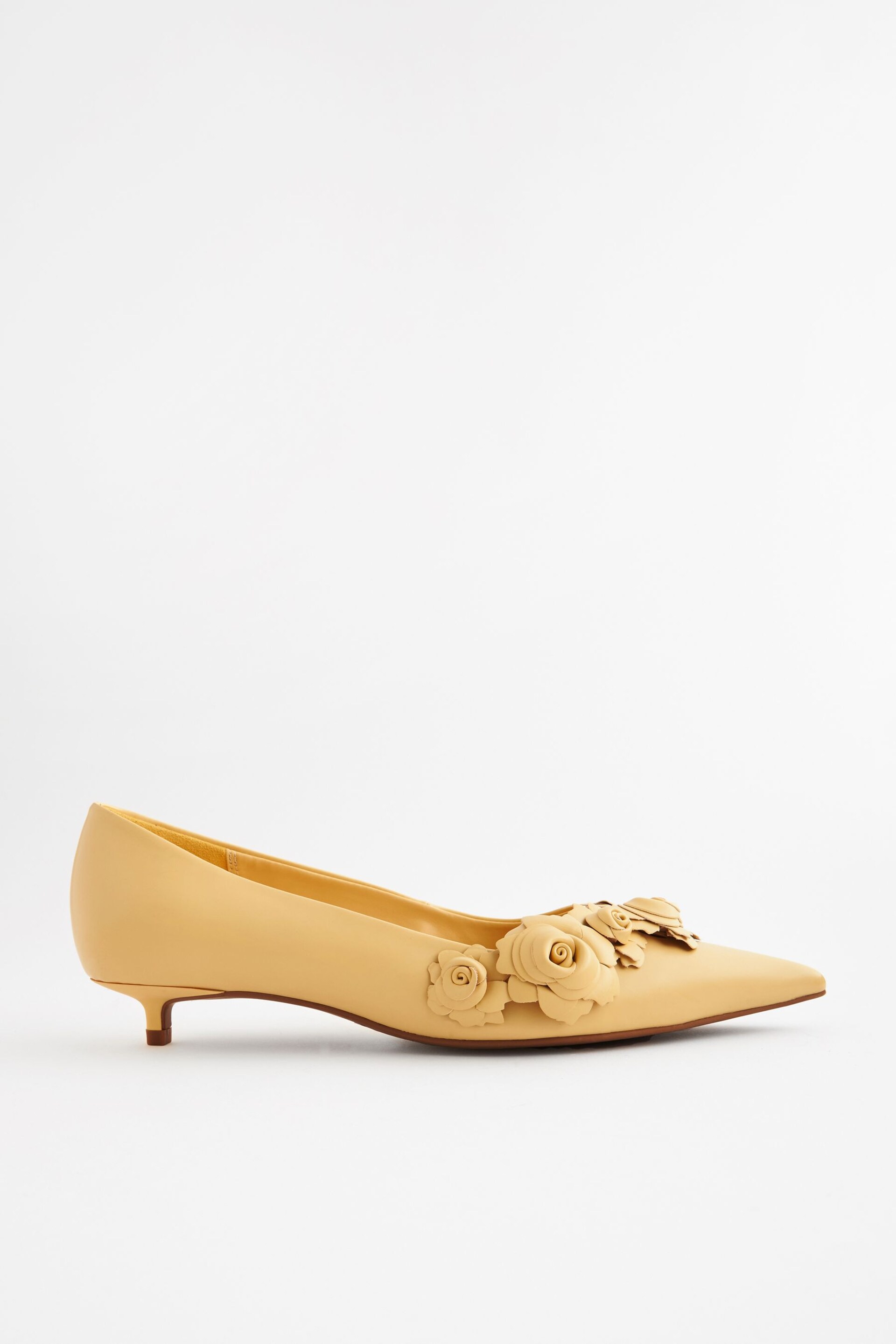 Yellow Forever Comfort® Corsage Kitten Heel Court Shoes - Image 3 of 6