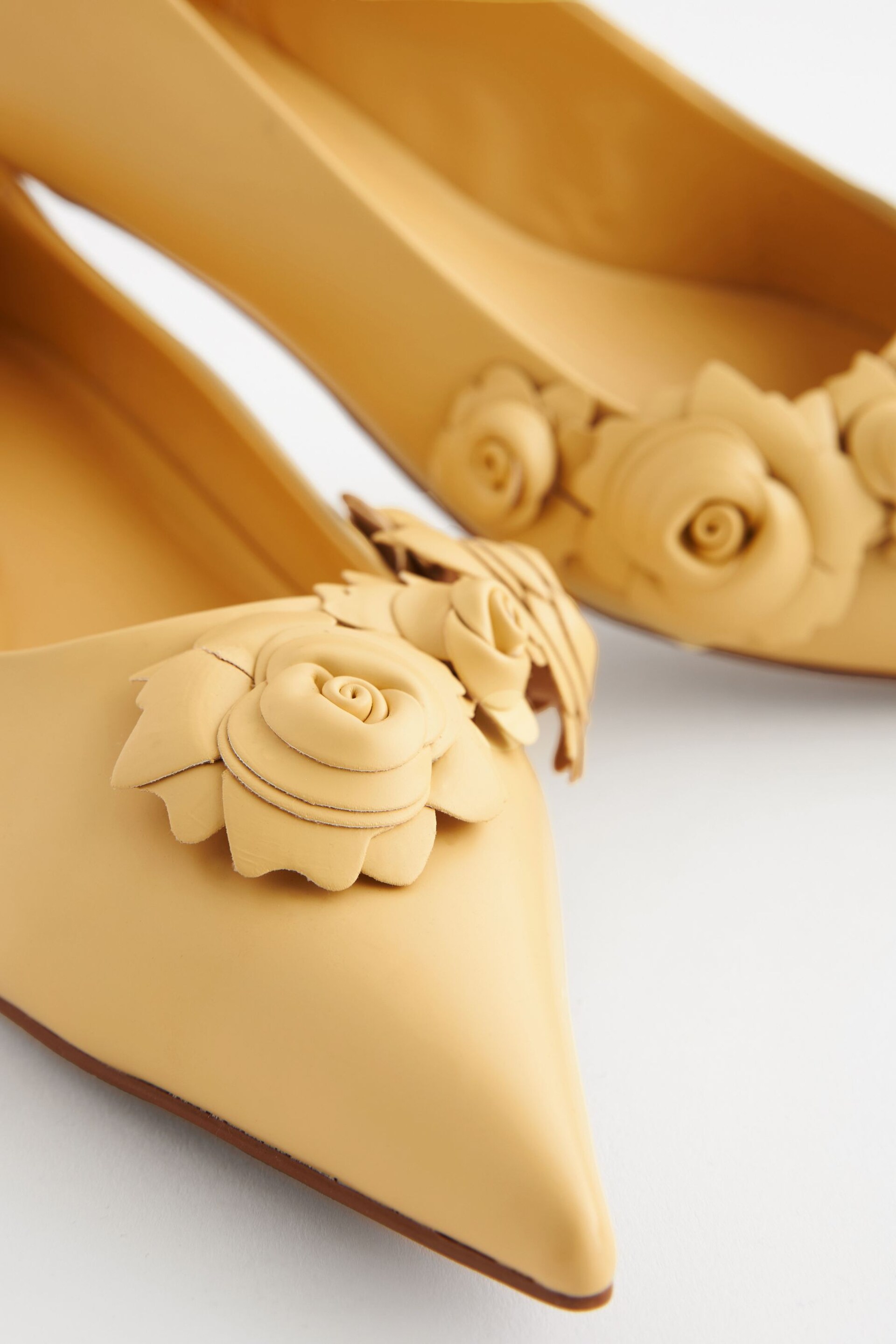 Yellow Forever Comfort® Corsage Kitten Heel Court Shoes - Image 6 of 6
