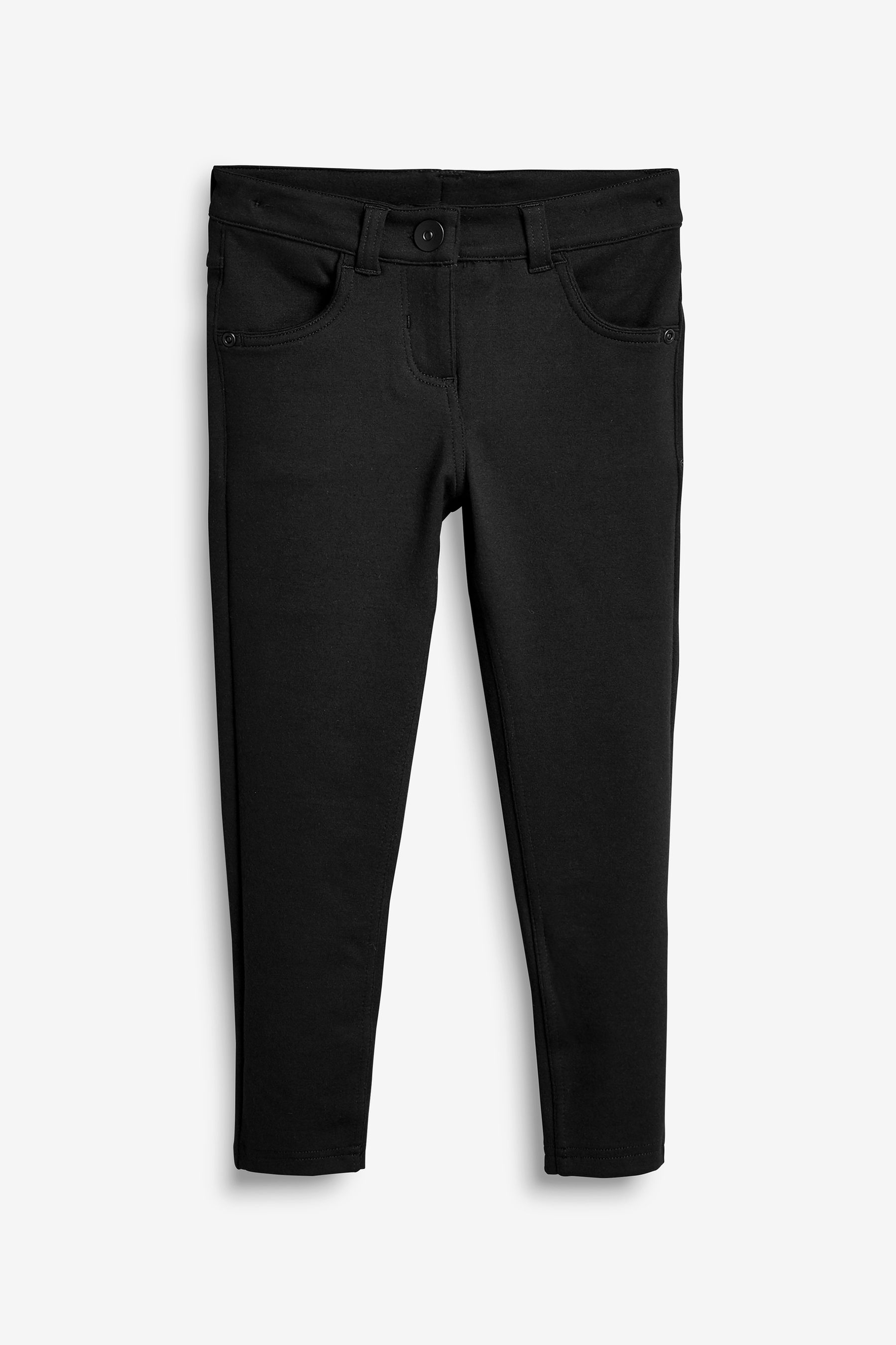 Buy Dark Black Regular Length Jersey Stretch Skinny School Trousers 3 18yrs from the Next UK online shop