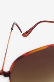 Tortoiseshell Brown Classic Aviator Style Sunglasses - Image 6 of 6