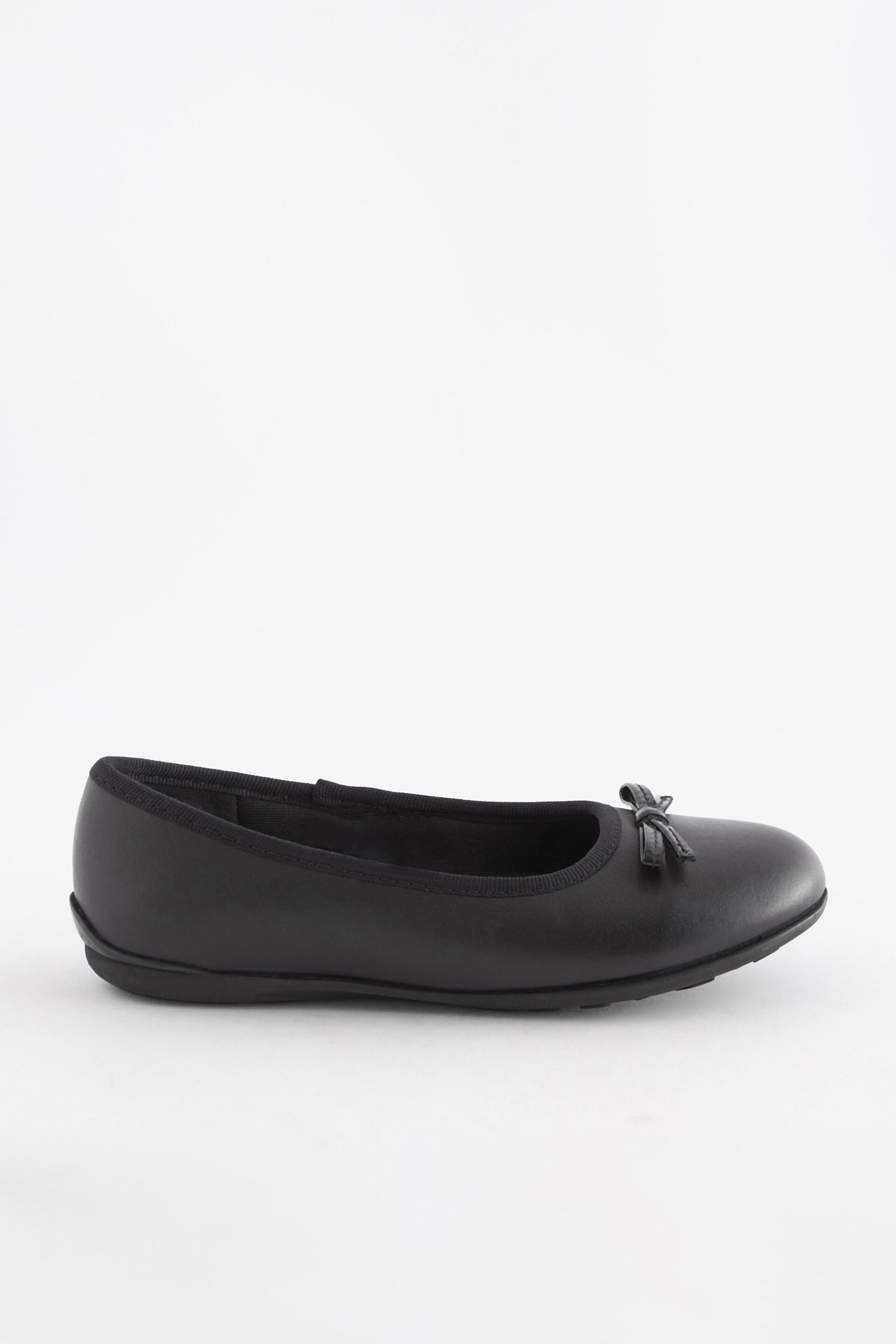 Black Wide Fit (G) School Leather Ballet Shoes - Image 2 of 5