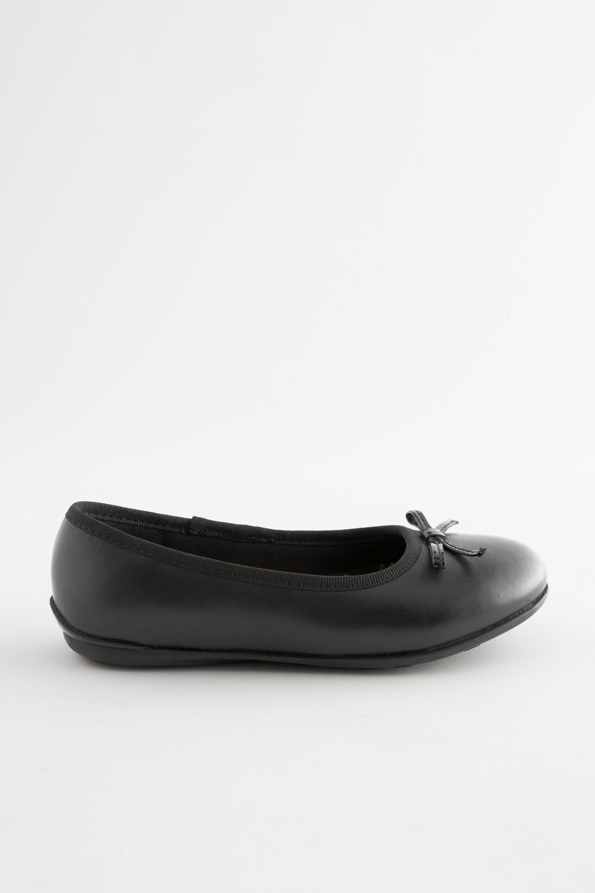 Black Wide Fit (G) School Leather Ballet Shoes - Image 4 of 5