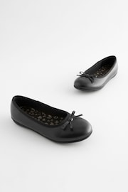 Black Wide Fit (G) School Leather Ballet Shoes - Image 5 of 5