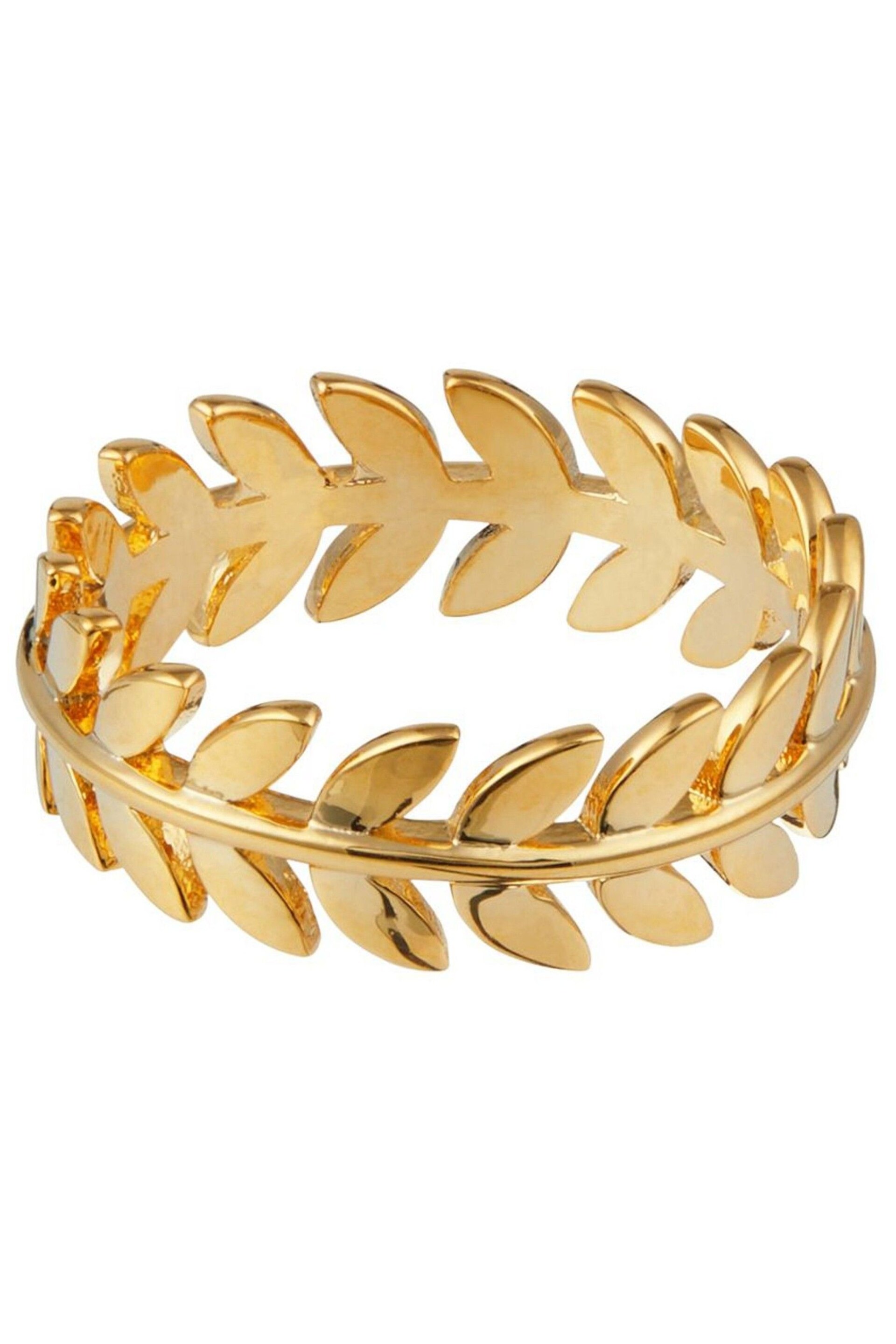 Orelia London Gold Plated Metal Leaf Ring - Image 1 of 1