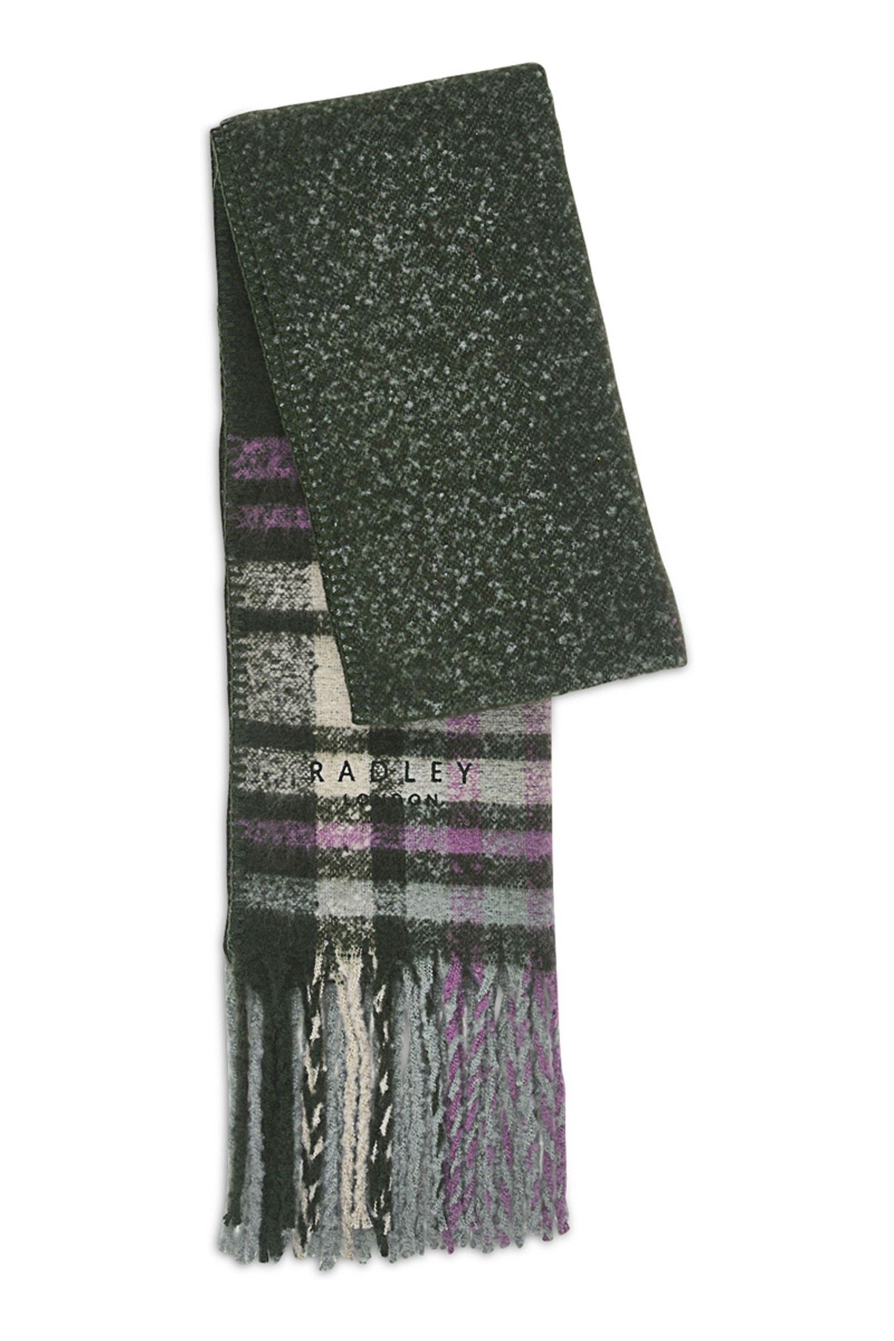 Buy Radley Green Fluffy Check Scarf from the Next UK online shop