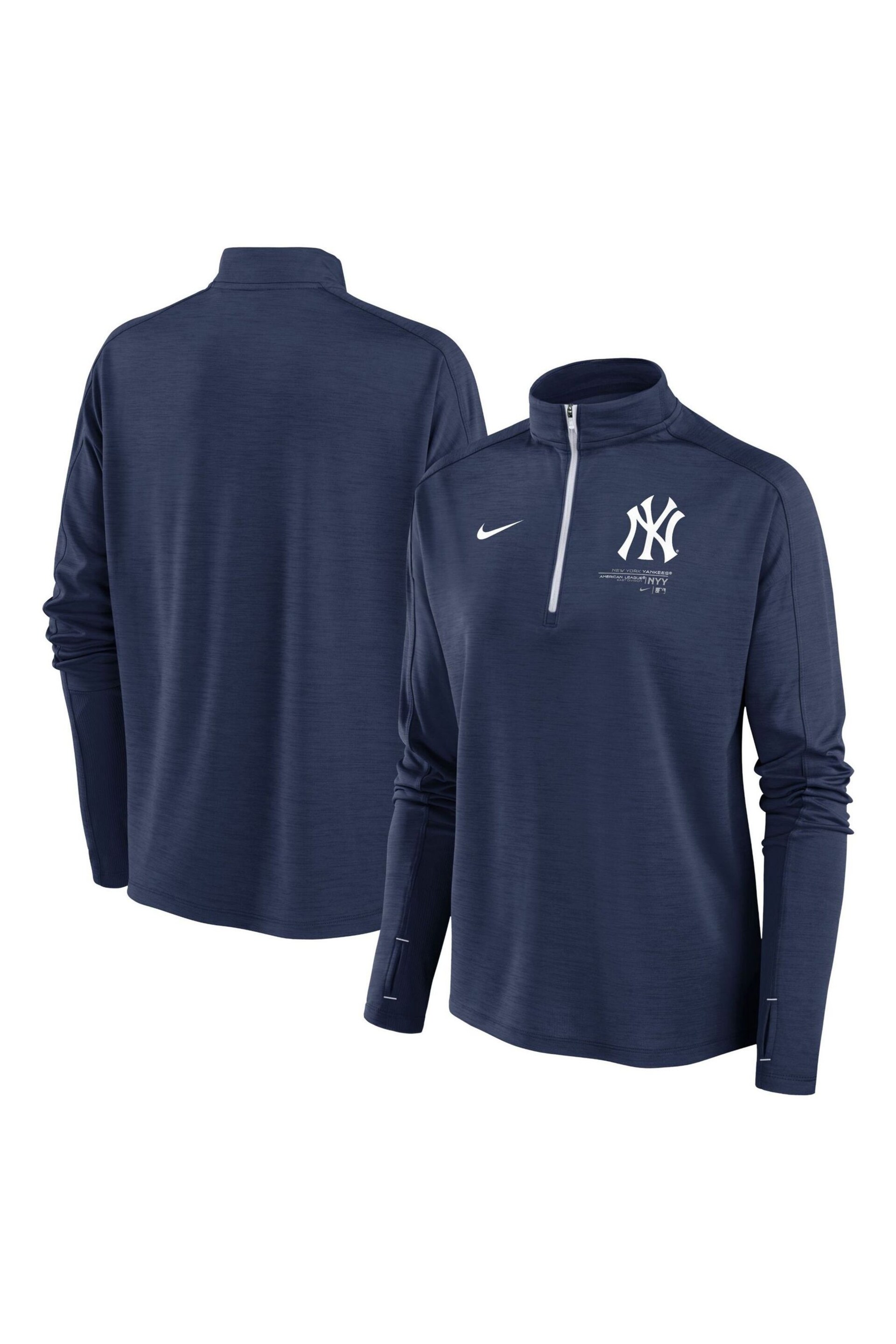 Nike Blue New York Yankees Long Sleeve Pacer Top Womens - Image 1 of 3