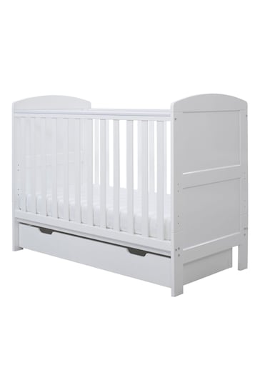 Ickle Bubba White White Coleby Mini Cot Bed and Under Drawer