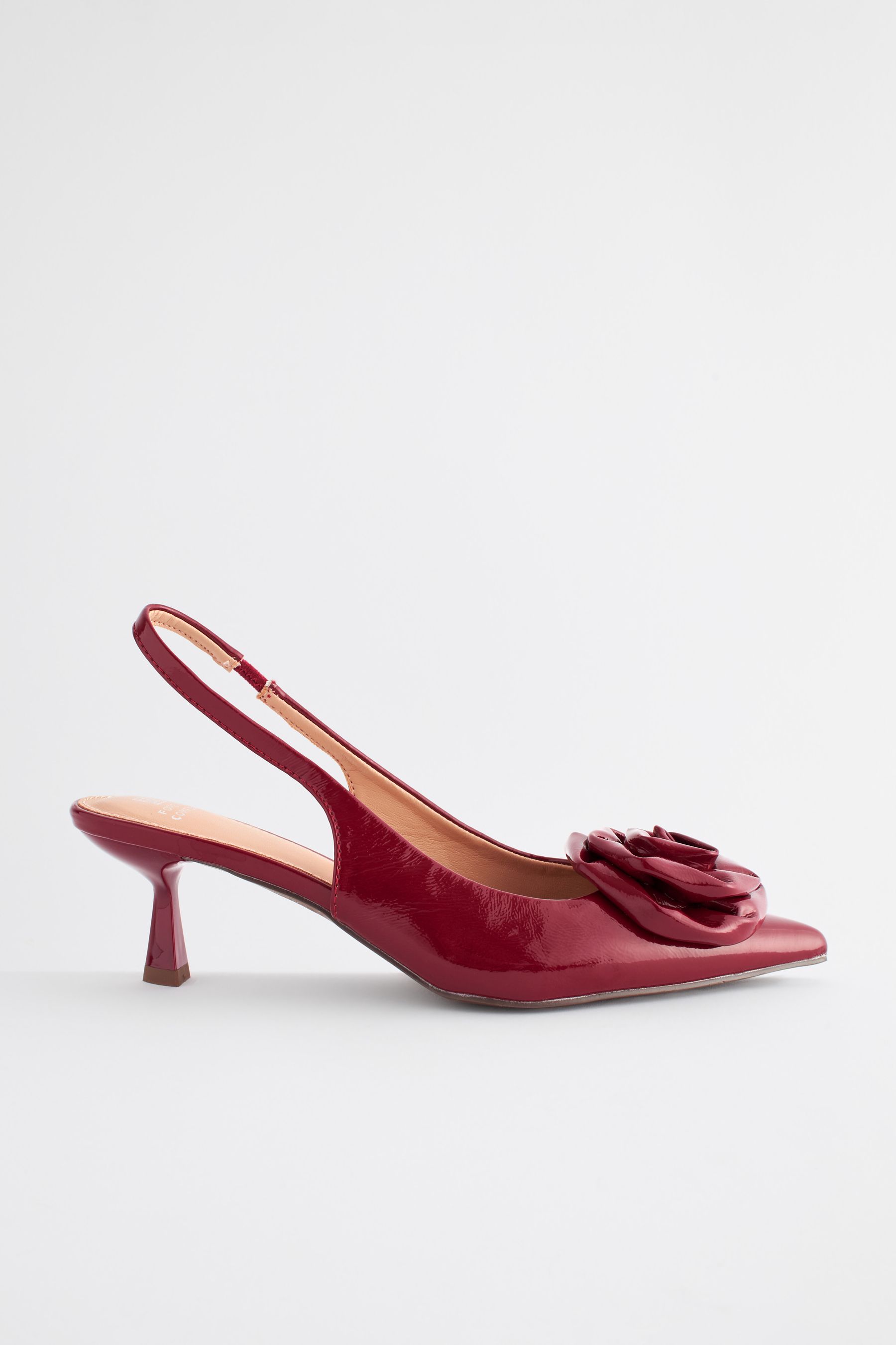 Red patent leather kitten heels store
