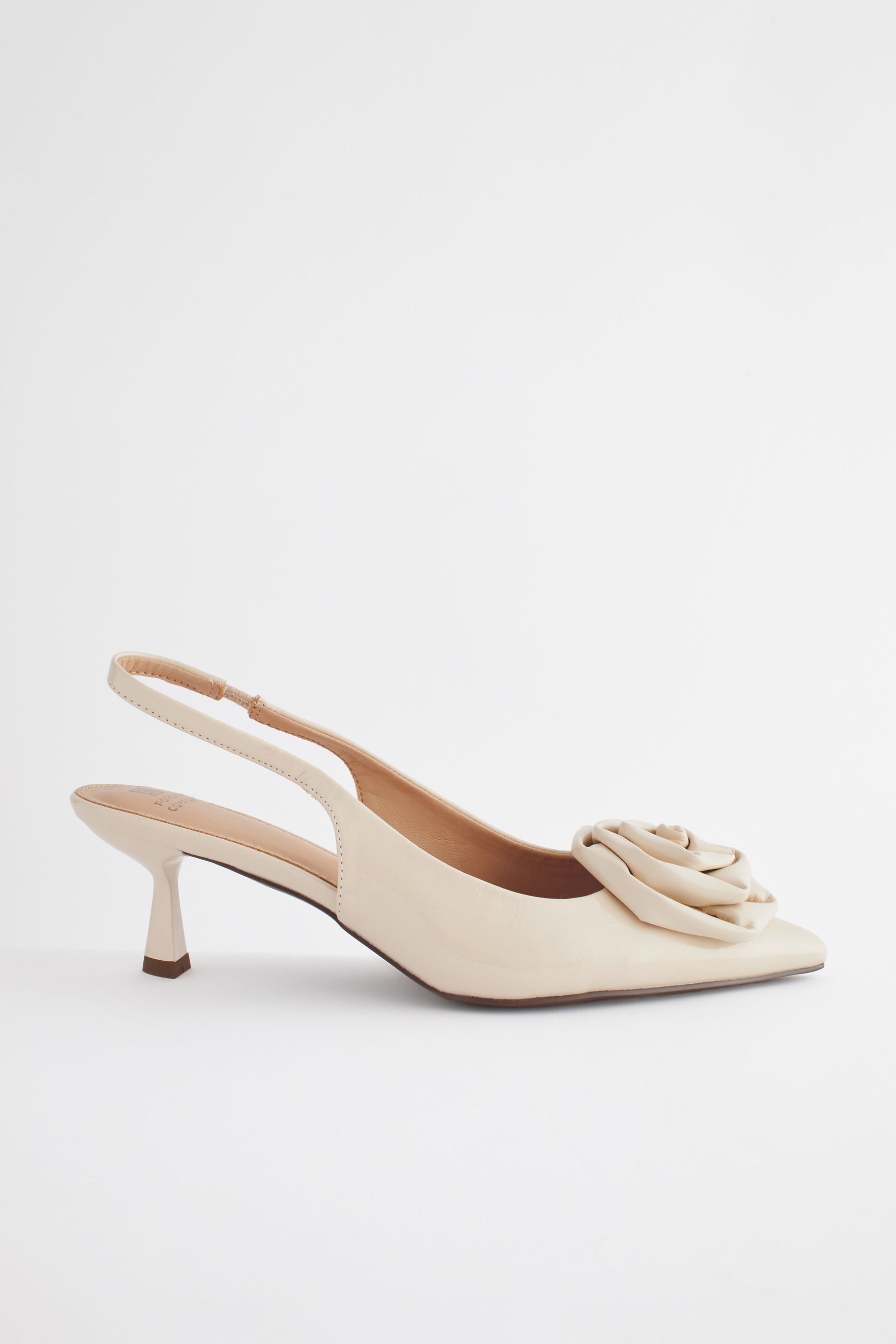 Buy Bone Standard Wide Fit Forever Comfort Patent Corsage Slingback Kitten Heels from the Next UK online shop