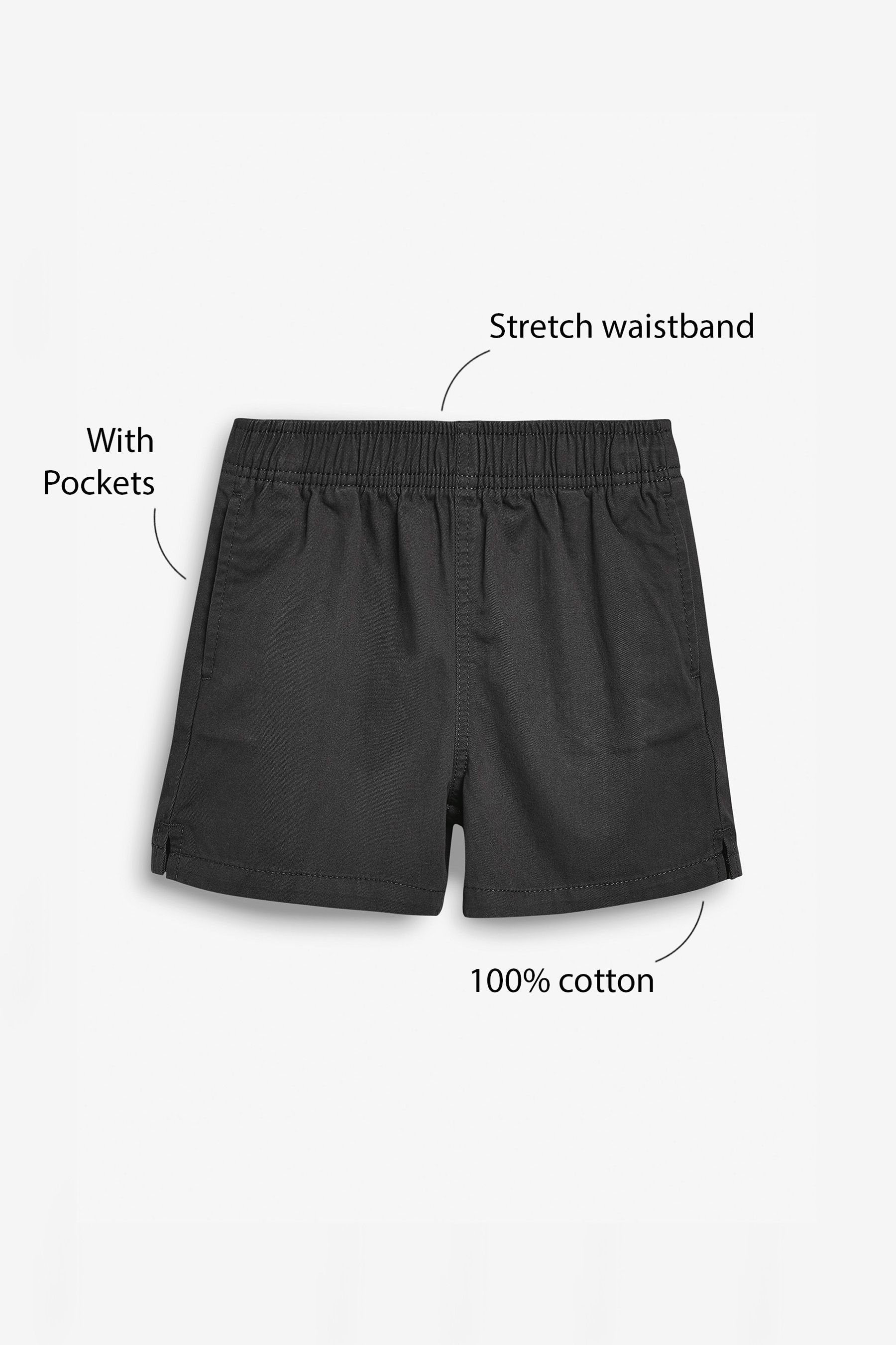 Black 100 Cotton Rugby Sports Shorts 3 16yrs