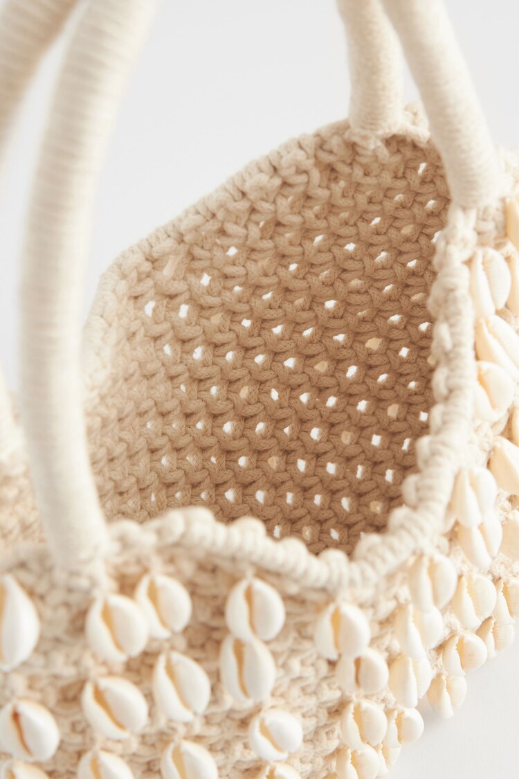 Buy Natural Crochet Shell Handheld Bag from Next USA