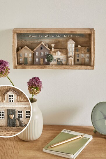 Natural Home Is Where Heart Is Wall Art Plaque