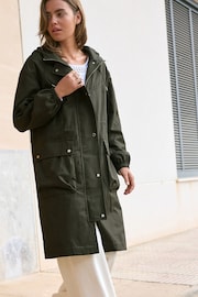 Khaki Green Lightweight Shower Resistant Parka - Image 3 of 8