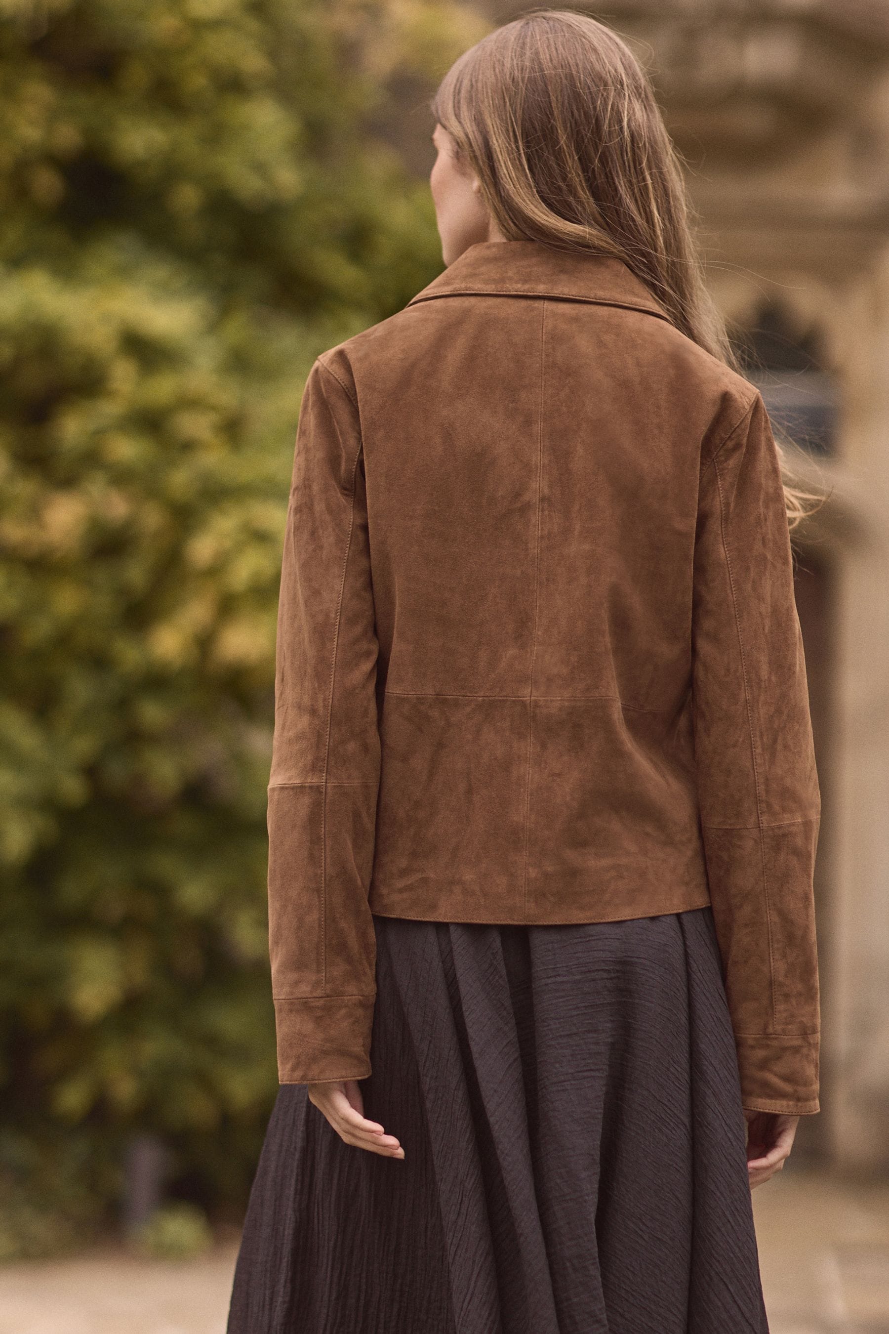 Buy Brown Suede Cropped Jacket from Next USA