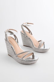 Silver Forever Comfort® Jewel Bling Wedges Heels - Image 1 of 7