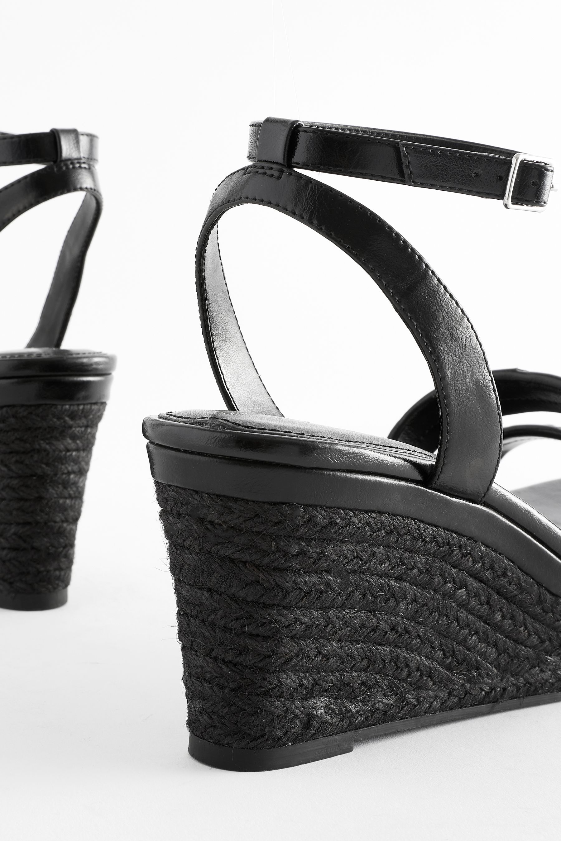 Buy Black Standard Wide Fit Forever Comfort Double Strap Wedges from the Next UK online shop