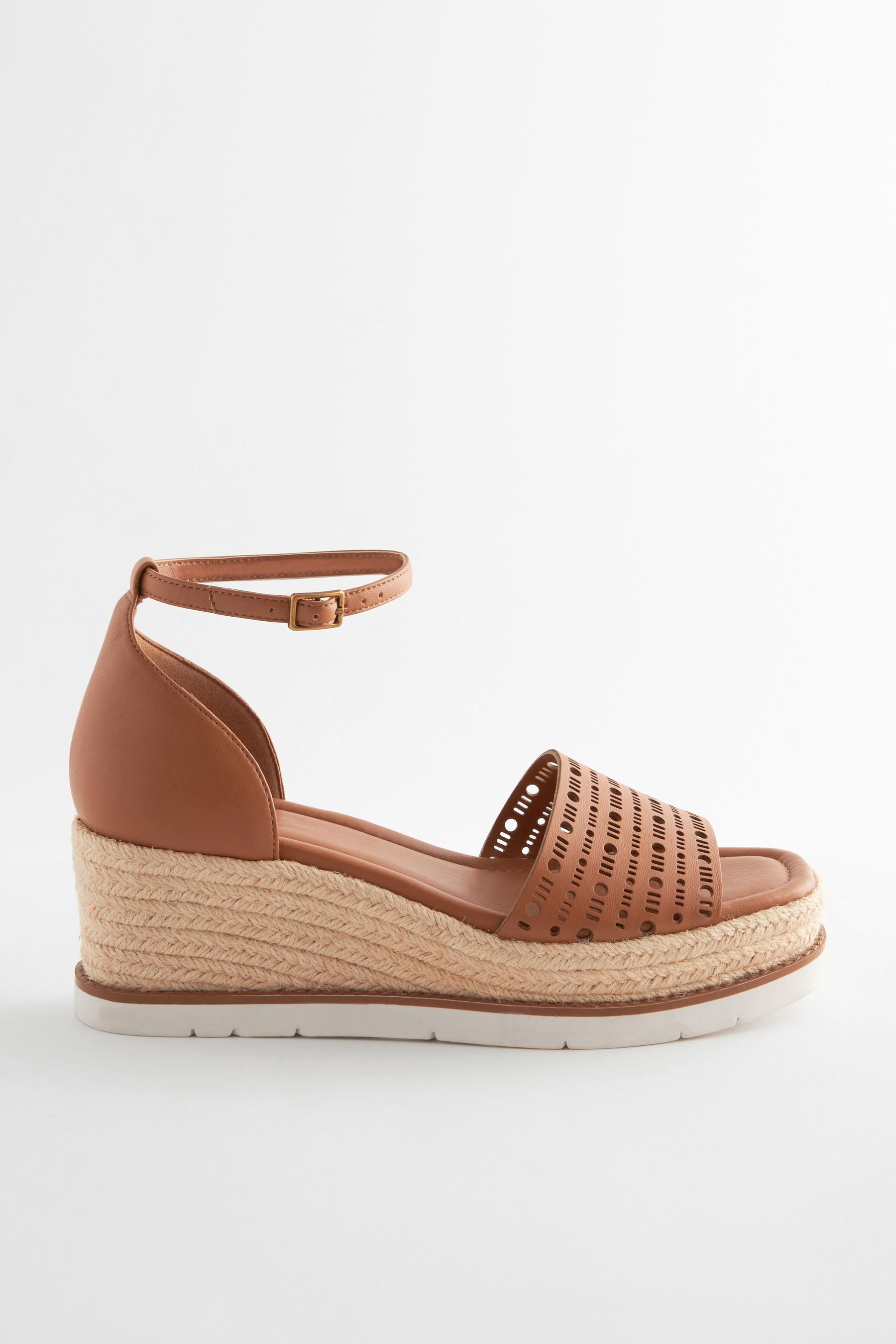 Buy Tan Brown Forever Comfort Lasercut Espadrilles Wedges from the Next UK online shop