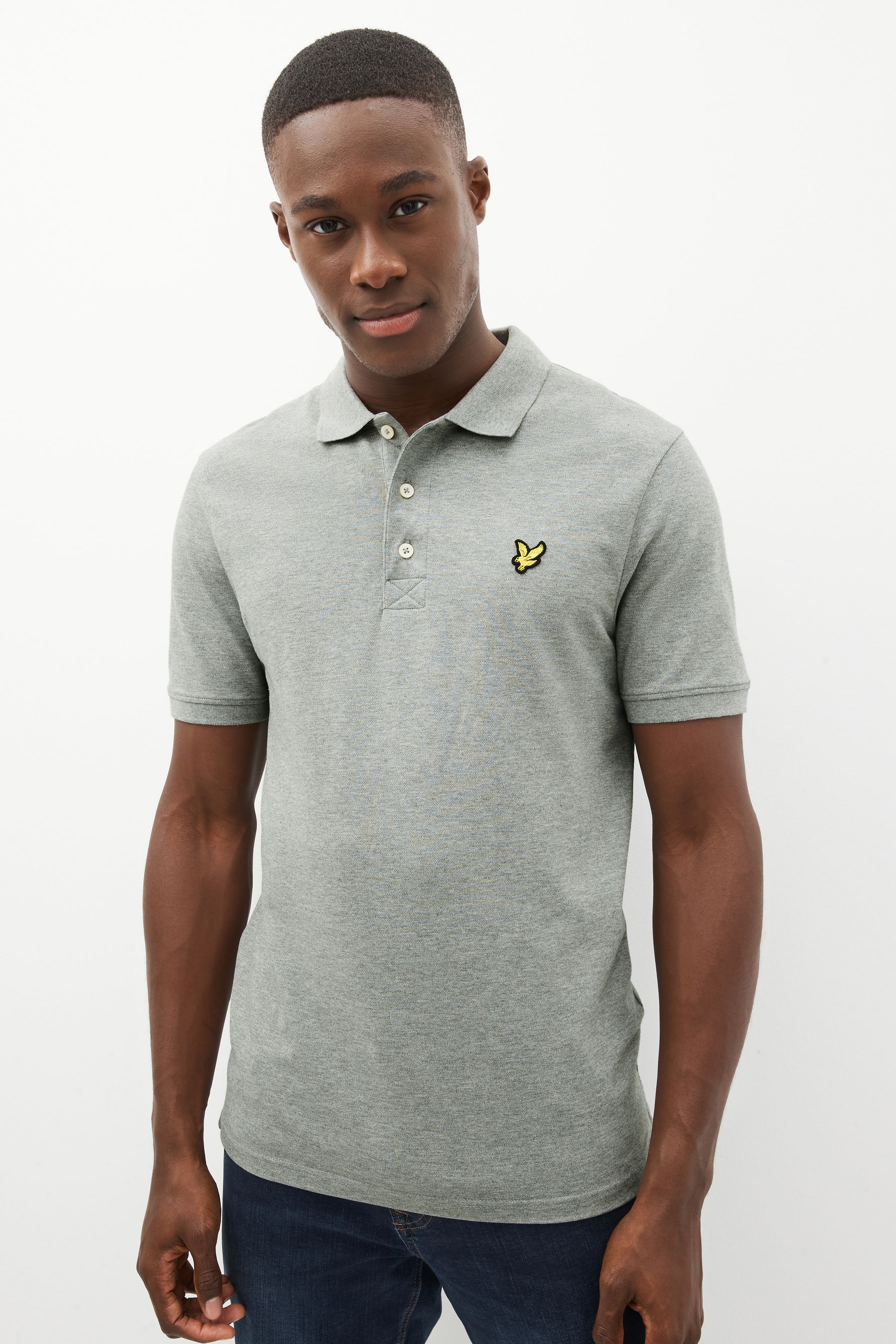 Buy Lyle Scott Grey Classic Polo Shirt from Next Luxembourg