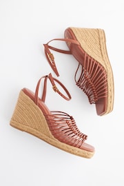 Tan Brown Forever Comfort® Square Toe Espadrille Wedges - Image 6 of 9