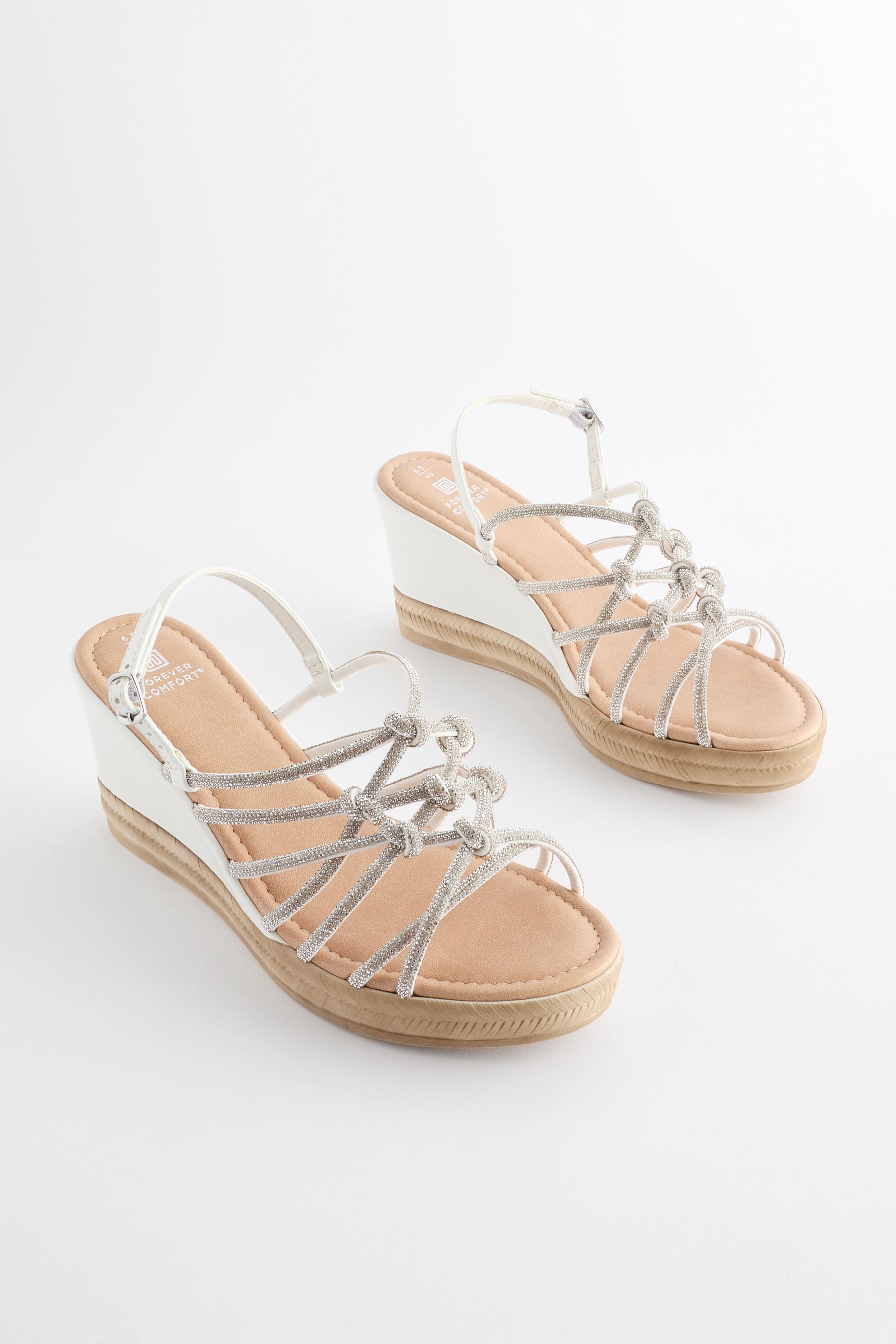 Silver wedge sandals uk sale