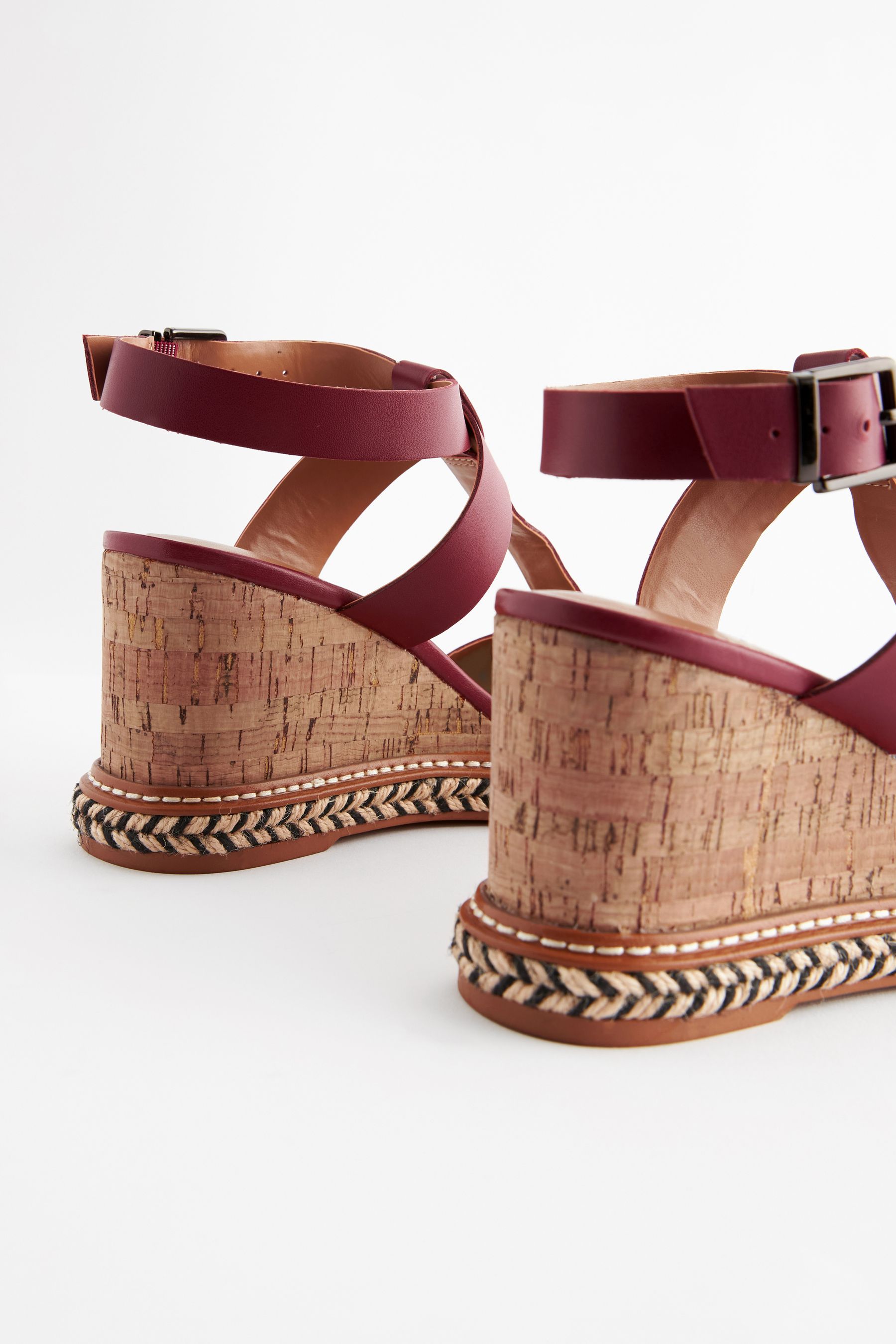 Burgundy wedges sandals discount