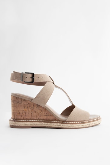 Sand Forever Comfort® Leather T Bar Wedges