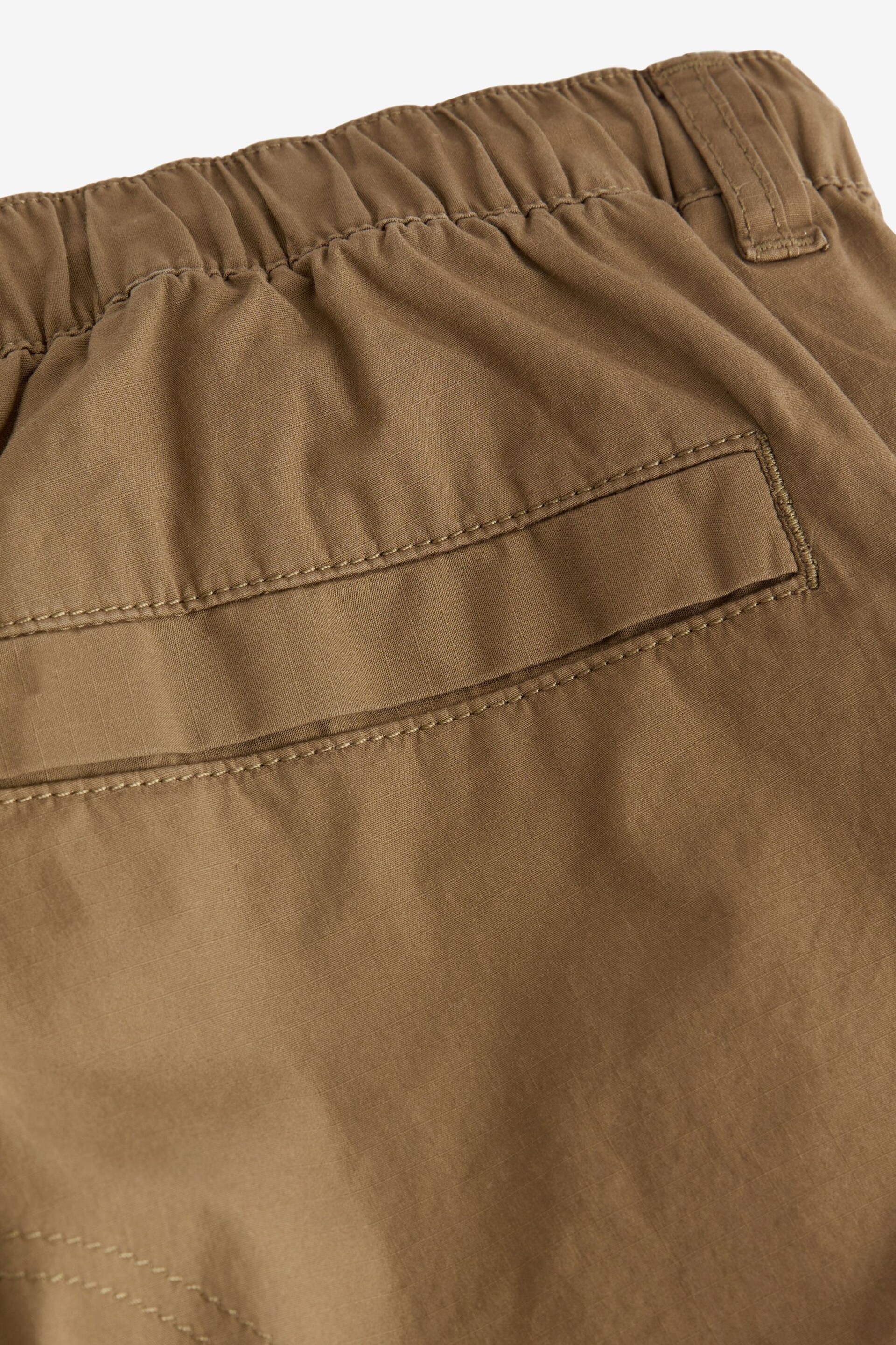 Tan Brown Slim Lightweight Stretch Cargo Utility Trousers - Image 12 of 15