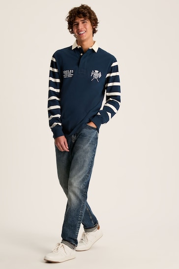 Joules Embroidered Navy Classic Rugby Shirt