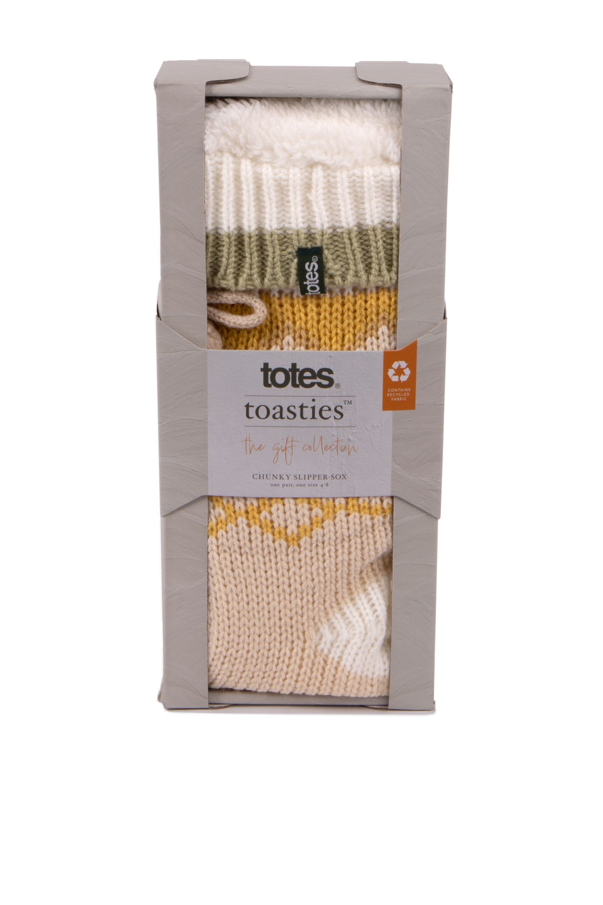 Totes Natural Ladies Fair Isle Slipper Socks - Image 4 of 5