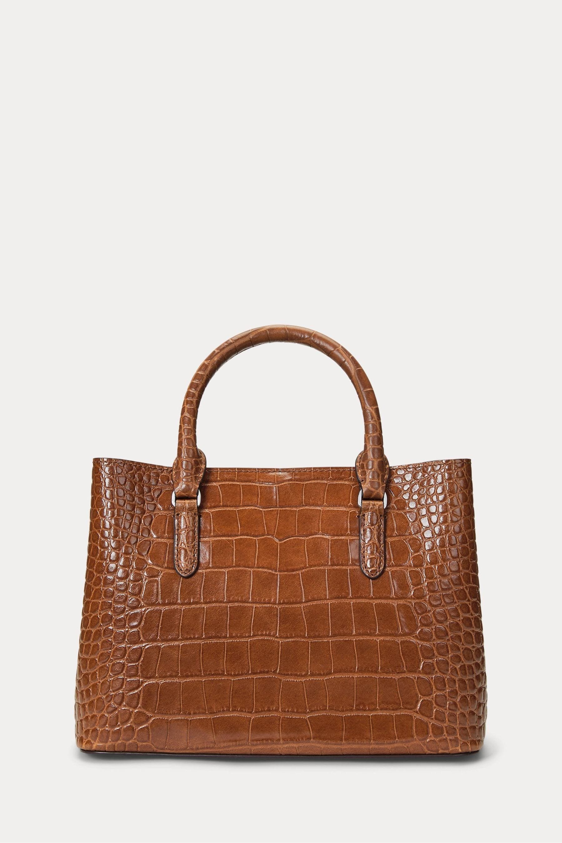 Buy Lauren Ralph Lauren Marcy Croc Effect Tan Brown Texture Satchel Bag from the Next UK online shop
