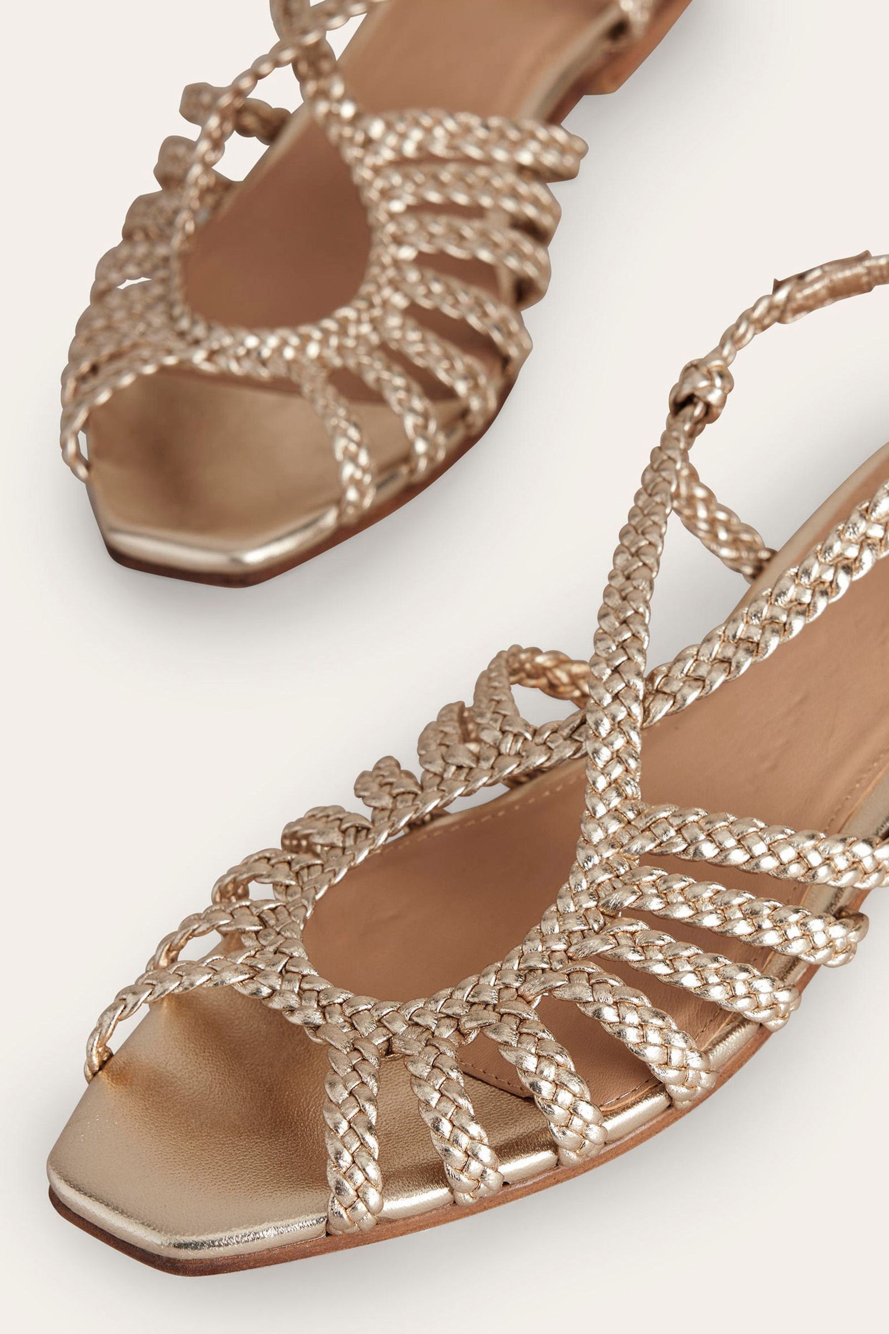 Buy Boden Gold Tone Woven Multi strap Flat Sandals from Next Luxembourg