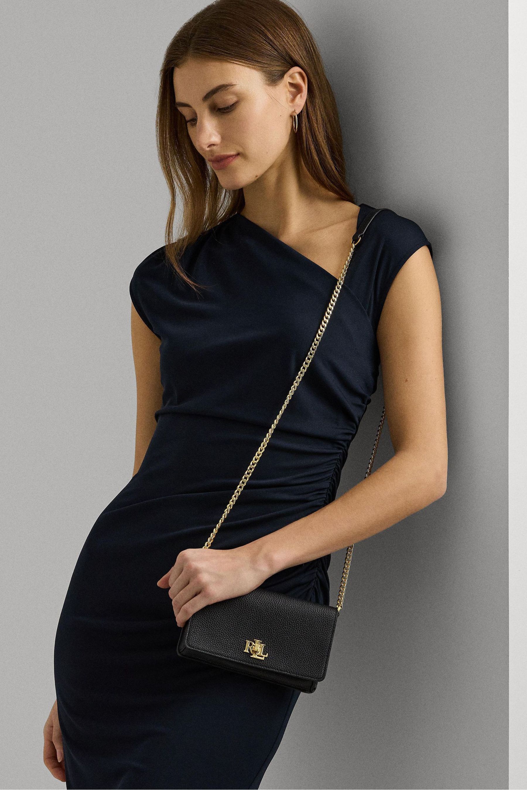 Lauren Ralph Lauren Chain Crossbody Leather Bag
