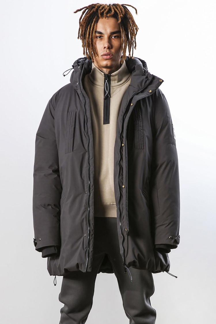 Religion Black Medium Weight Padded Parka with Two Way Zip Closure - Image 1 of 6