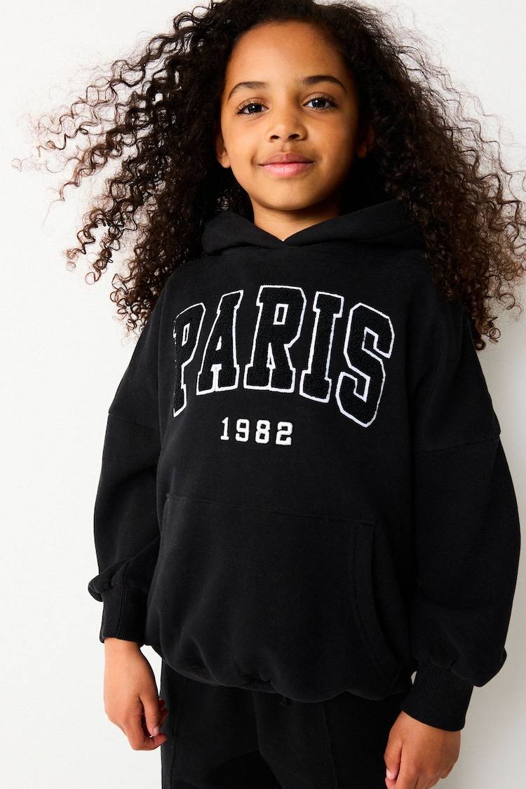 Black Slogan Hoodie (3-16yrs) - Image 1 of 6