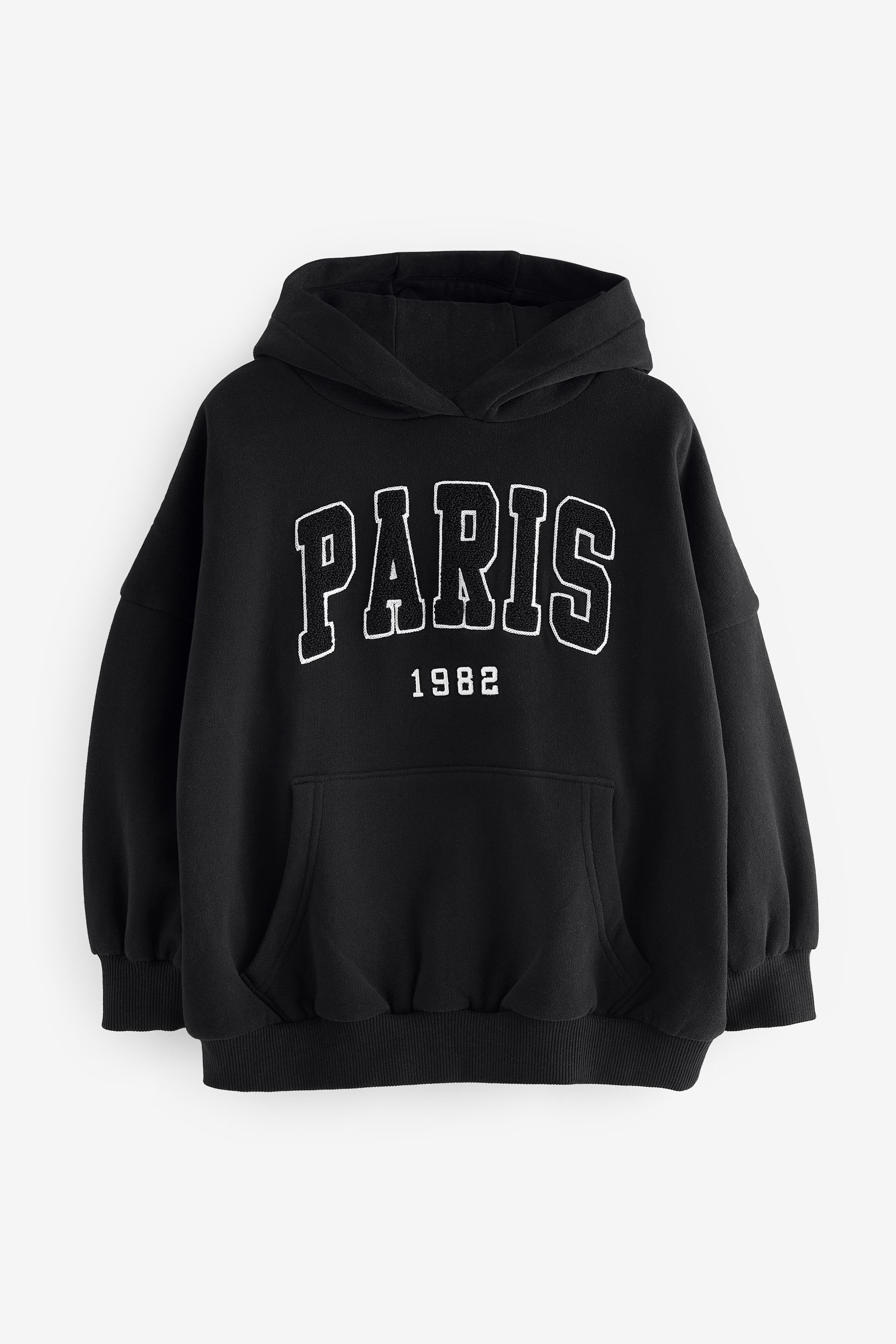 Black slogan hoodie 2025