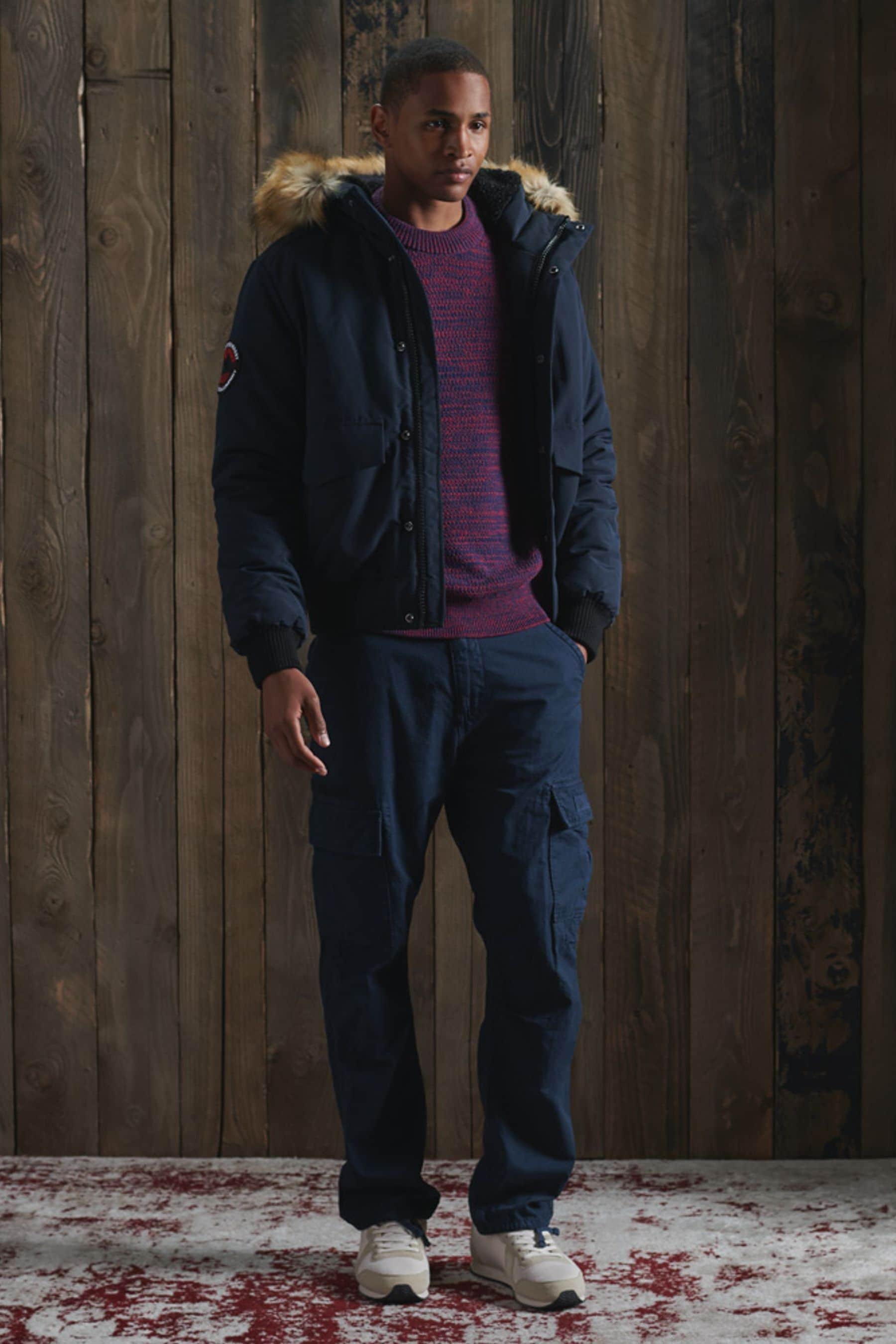 Superdry navy bomber jacket on sale