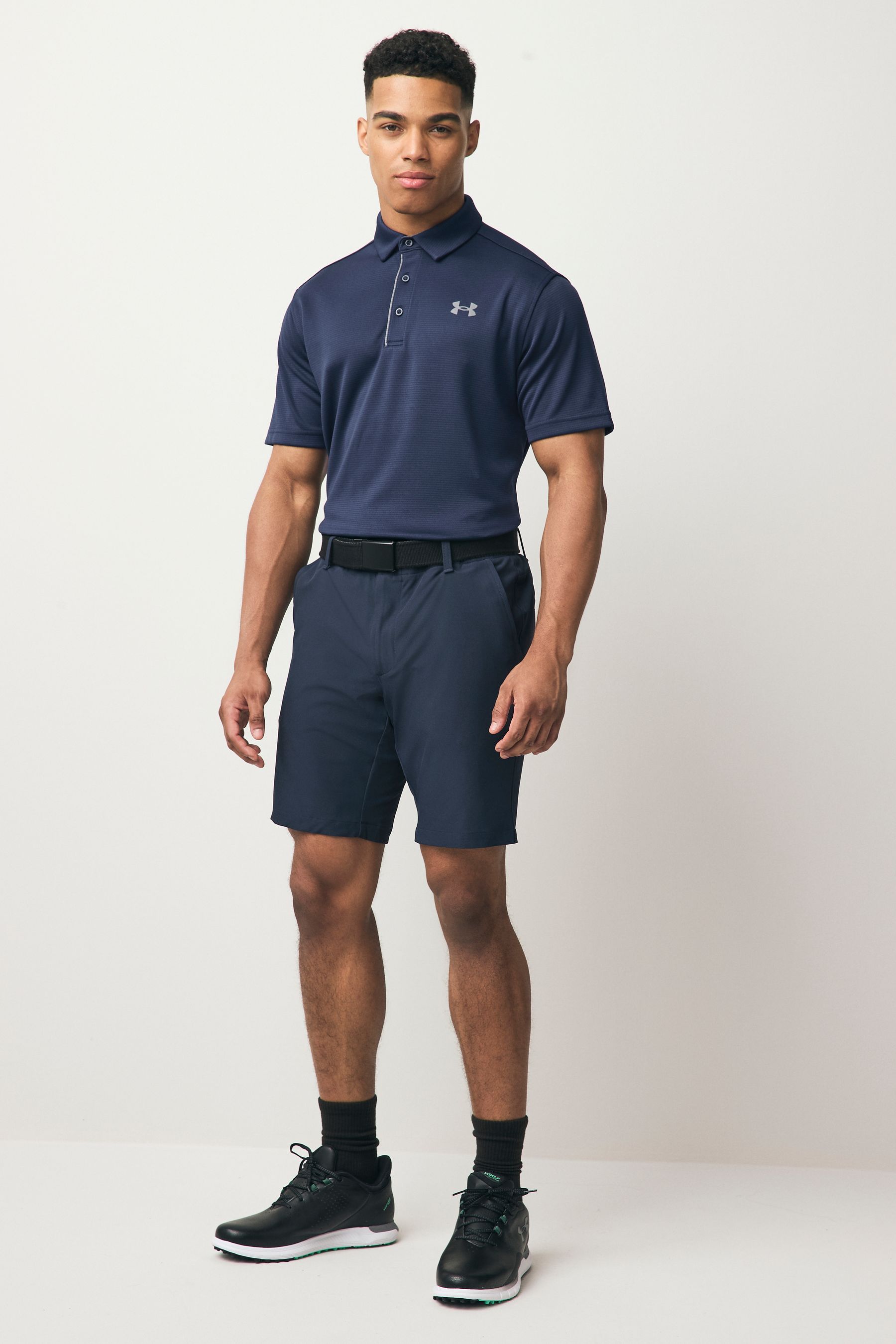 Under Armour Navy Grey Golf Tech Polo Shirt