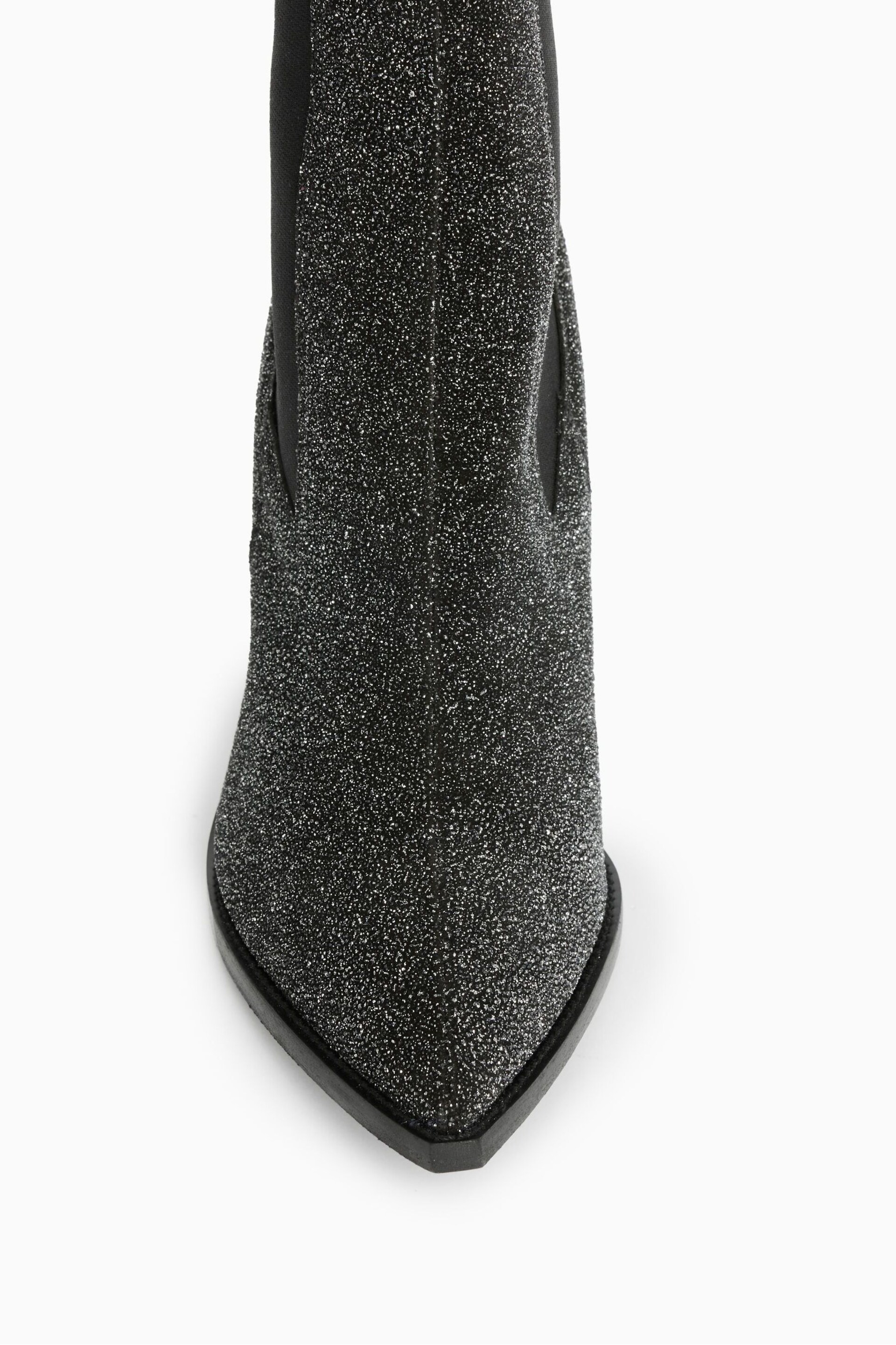 AllSaints Black Sparkle Ria Boots - Image 4 of 7