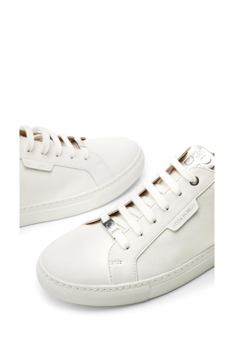 Moda in Pelle Ariba Flat Slab Lace up White Trainers - Image 4 of 4