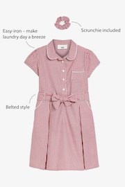 Red Gingham Cotton Rich Belted School Dress With Scrunchie (3-14yrs) - Image 9 of 9