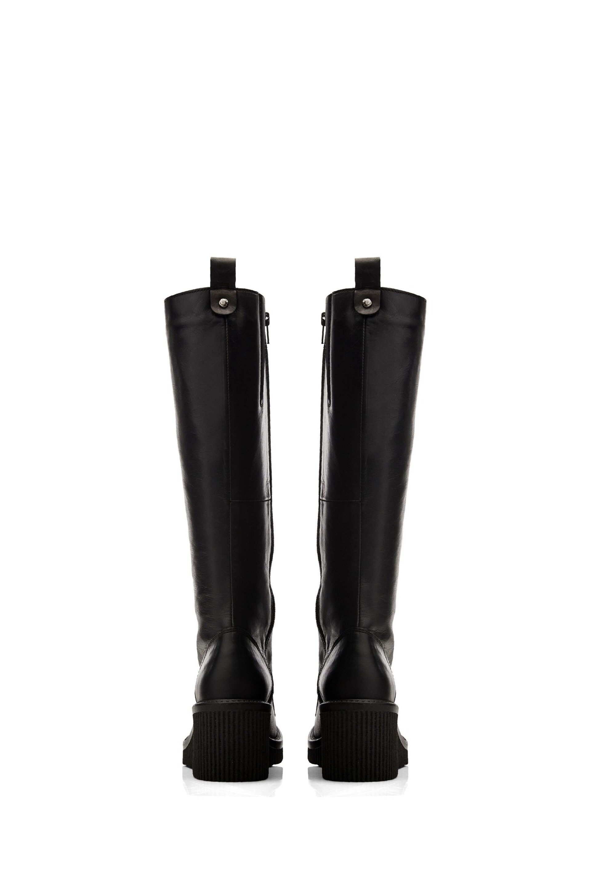 Moda in Pelle Halliyah Long Lace up Bezzie Crepe Wedge Black Boots - Image 3 of 4