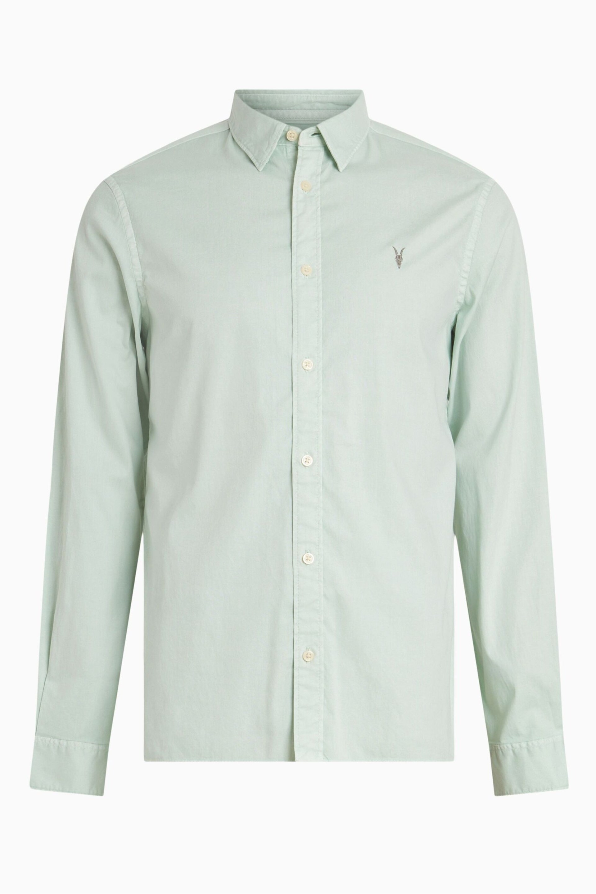 AllSaints Green Hawthorne Long Sleeved Shirt - Image 5 of 5