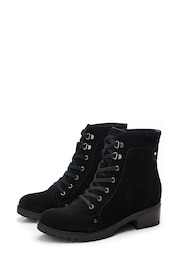 Moda in Pelle Batilda Cleated Lace up Hiker Black Boots - Image 2 of 4