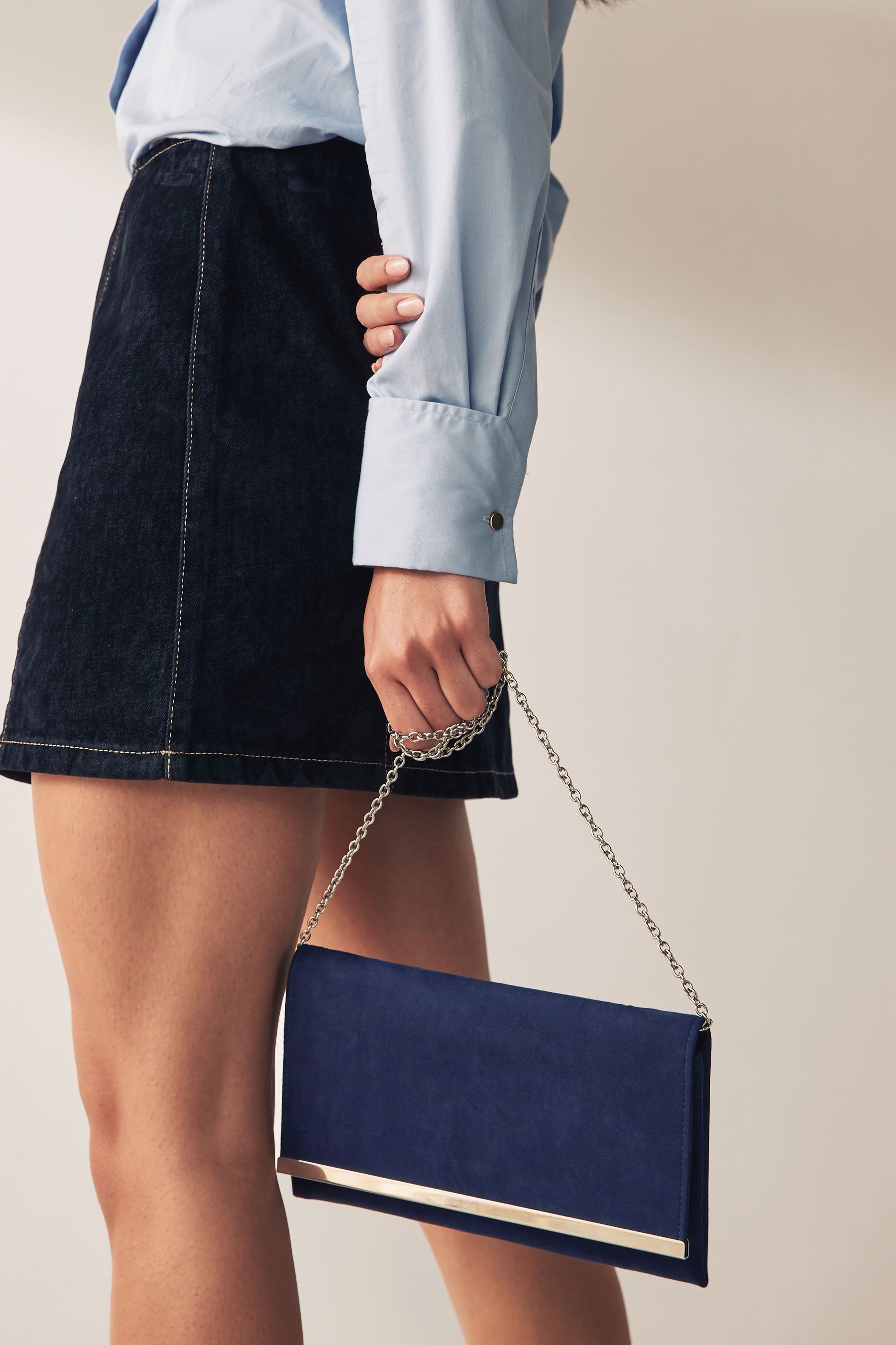 Buy Navy Clutch Bag With Detachable Cross Body Chain from the Next UK online shop