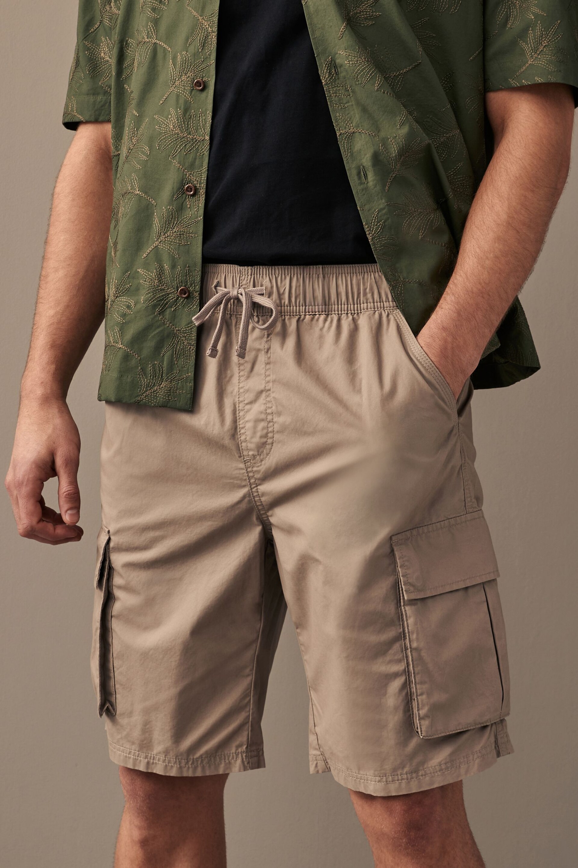 Brown Lightweight Cargo Shorts - Image 1 of 4