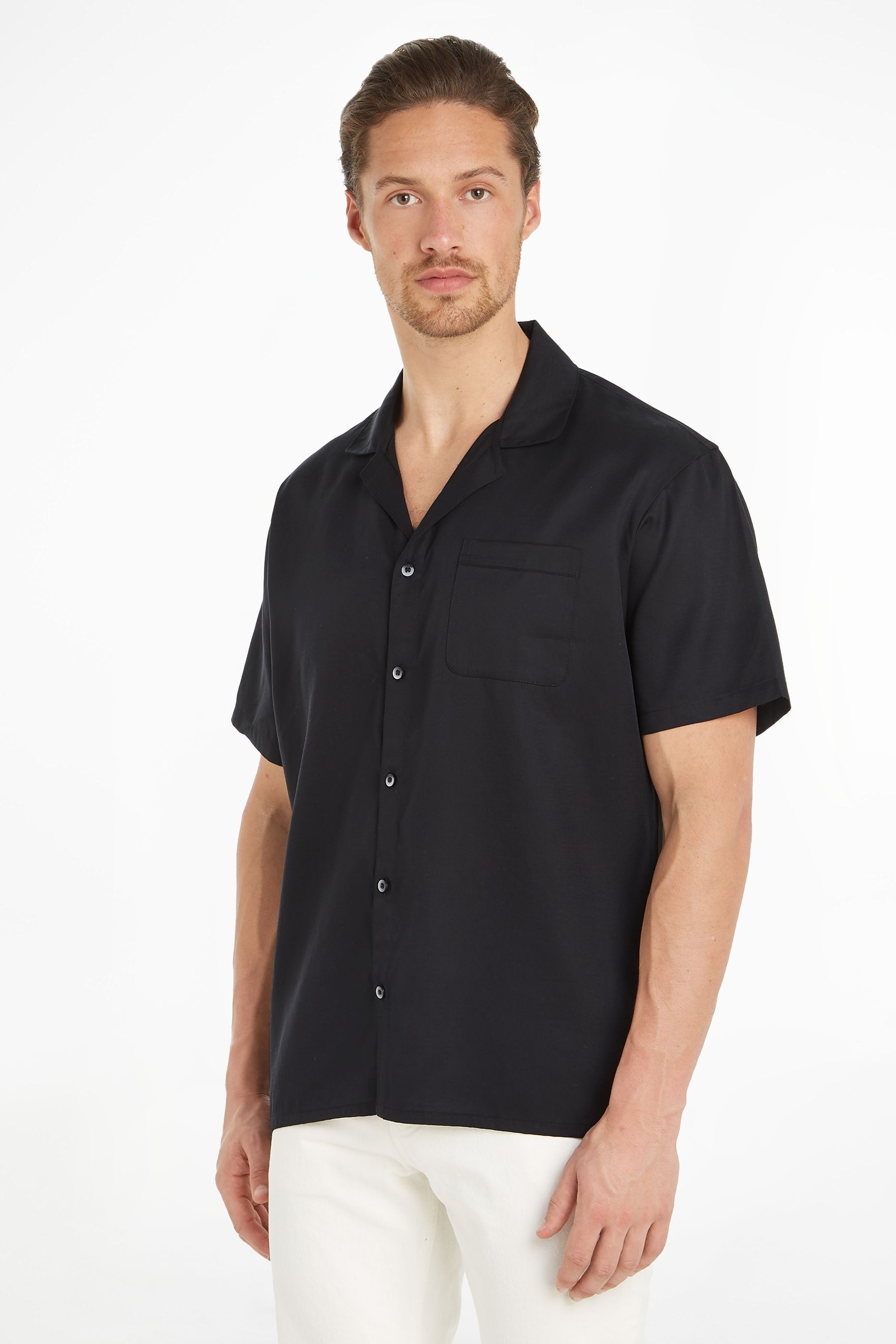 Calvin klein black button down shirt shop