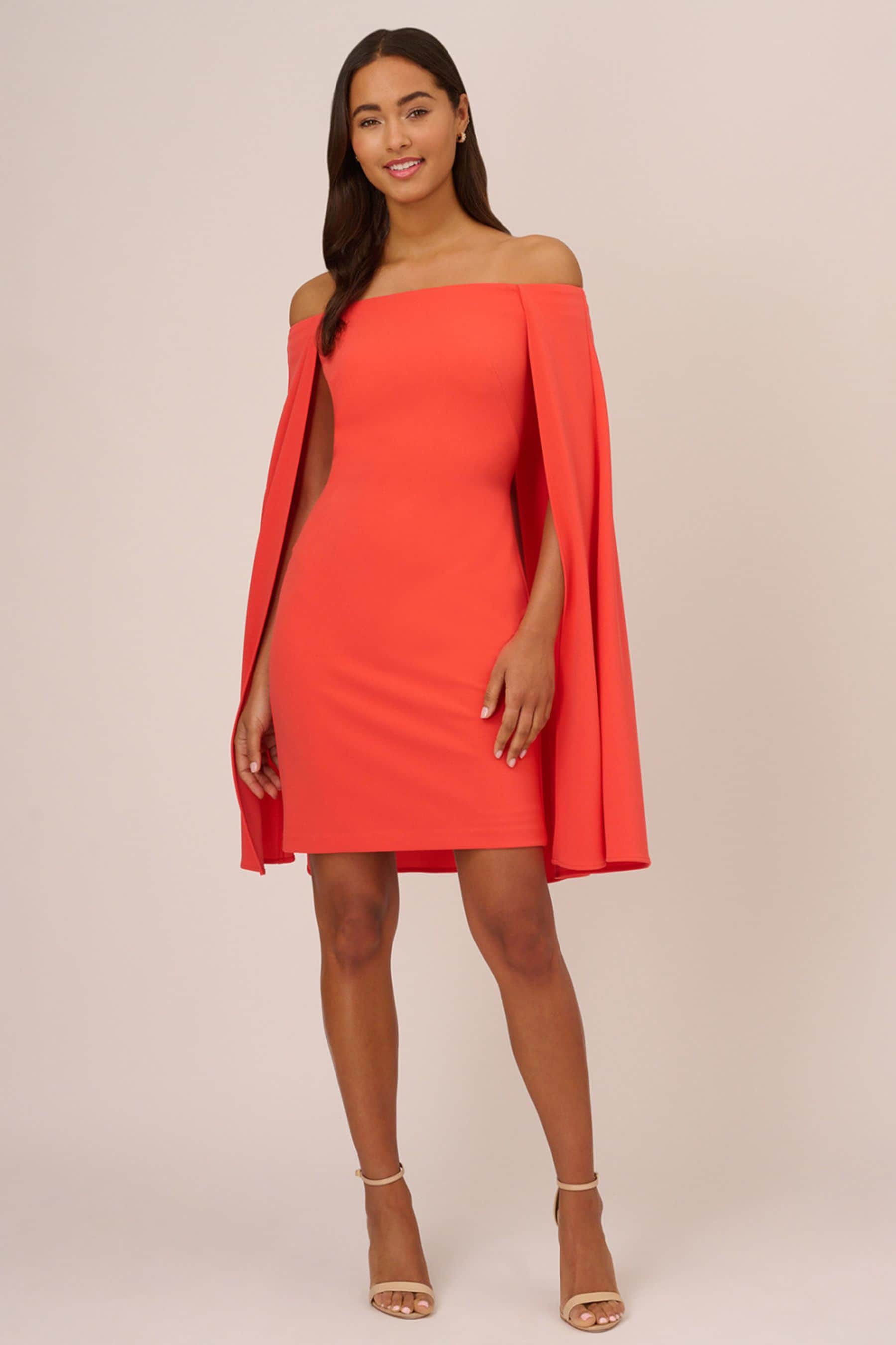 Adrianna papell structured cape sheath dress top
