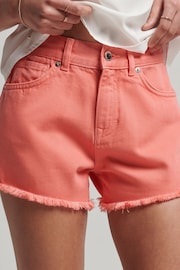 Superdry Pink Superdry Pink High Rise Denim Shorts - Image 1 of 4