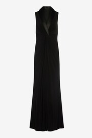 Adrianna Papell Black Jersey Tuxedo Gown - Image 4 of 4