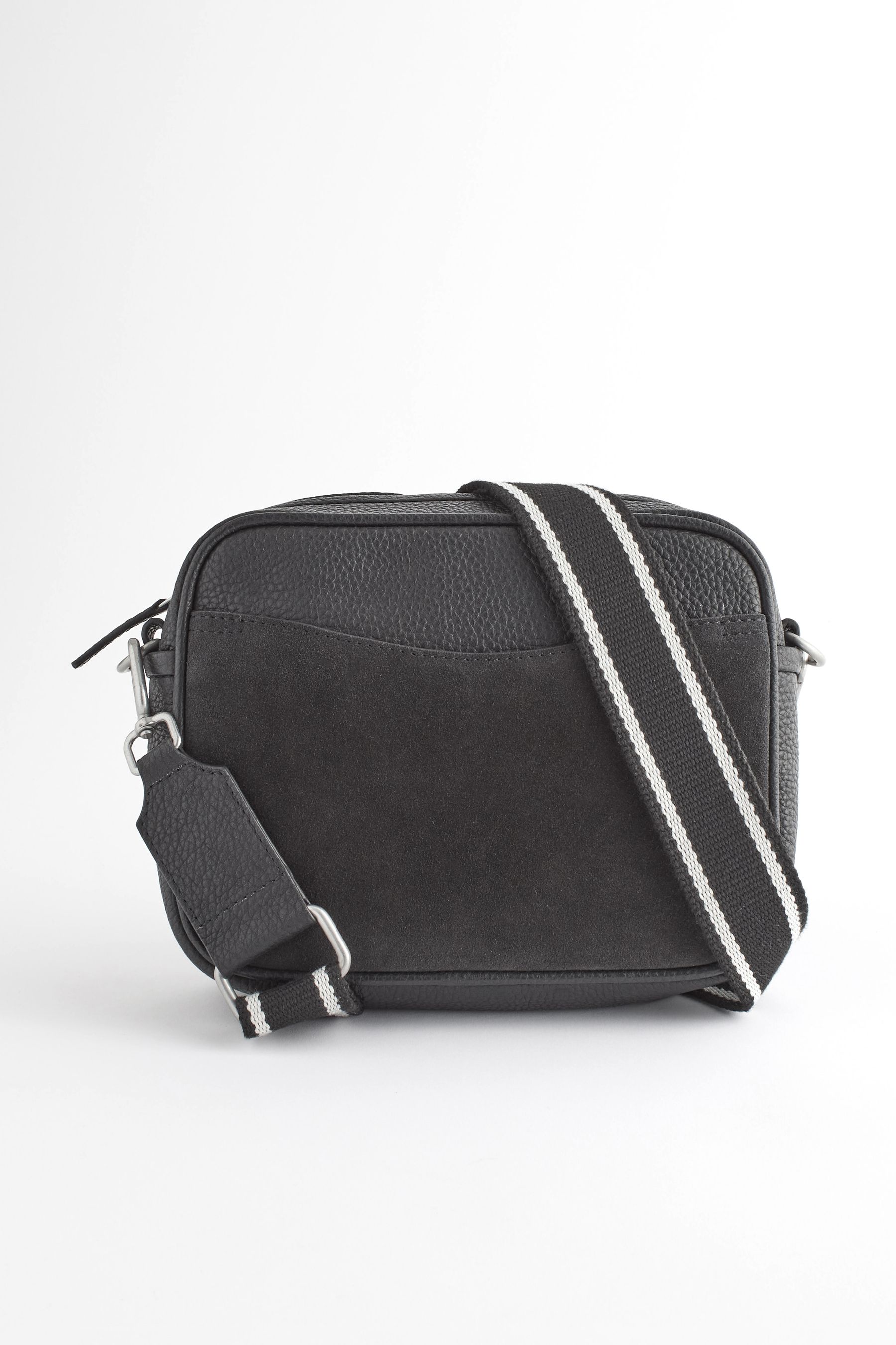 Black leather camera bag crossbody outlet